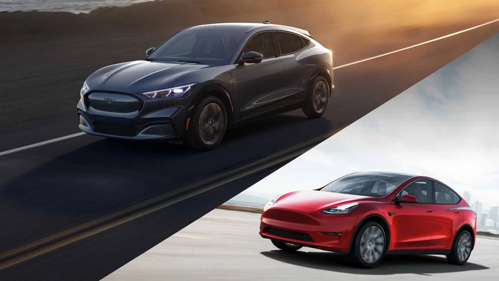 Ford Mustang Mach-E 2021 Mach-E vs Model Y -- Specs and Styling Compared ford-mustang-mach-e-and-tesla-model-y-lead-5