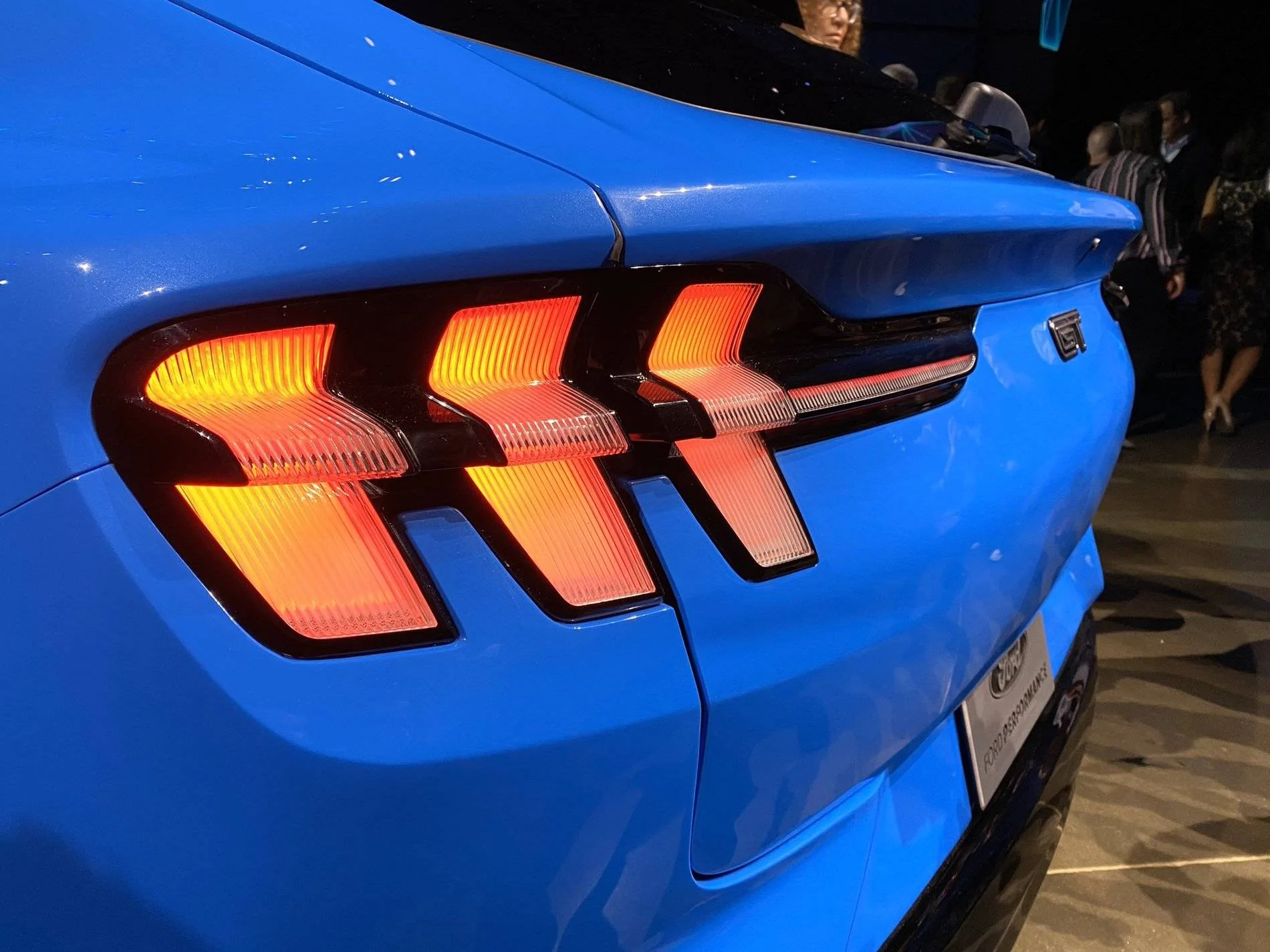 Ford Mustang Mach-E GRABBER BLUE Mach-E Photos Grabber Blue Mach-E GT rear tail lights