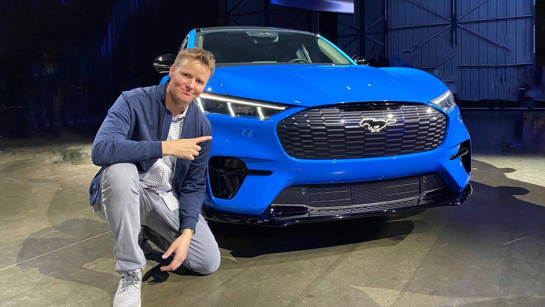 Ford Mustang Mach-E GRABBER BLUE Mach-E Photos Grabber Blue Mustang Mach-E GT