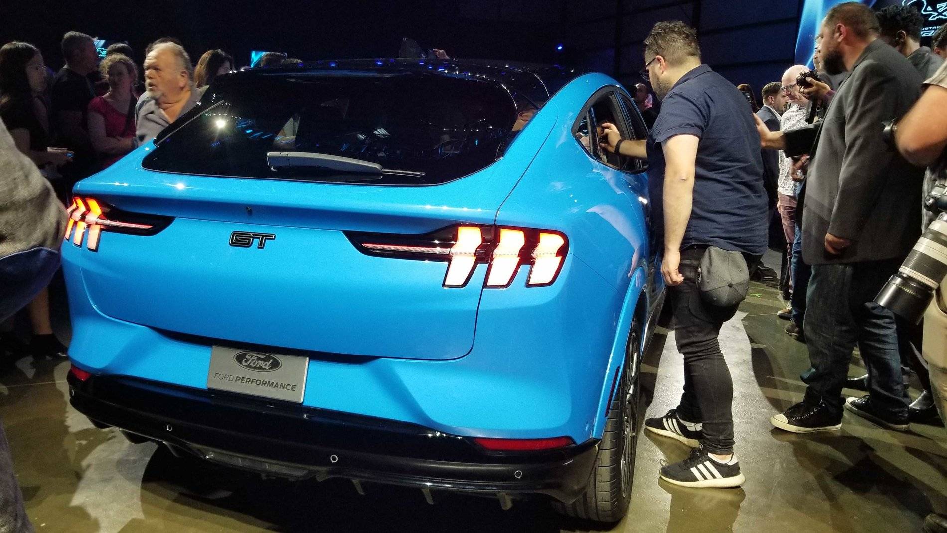 Ford Mustang Mach-E GRABBER BLUE Mach-E Photos Grabber Blue Mustang Mach-E GT 3
