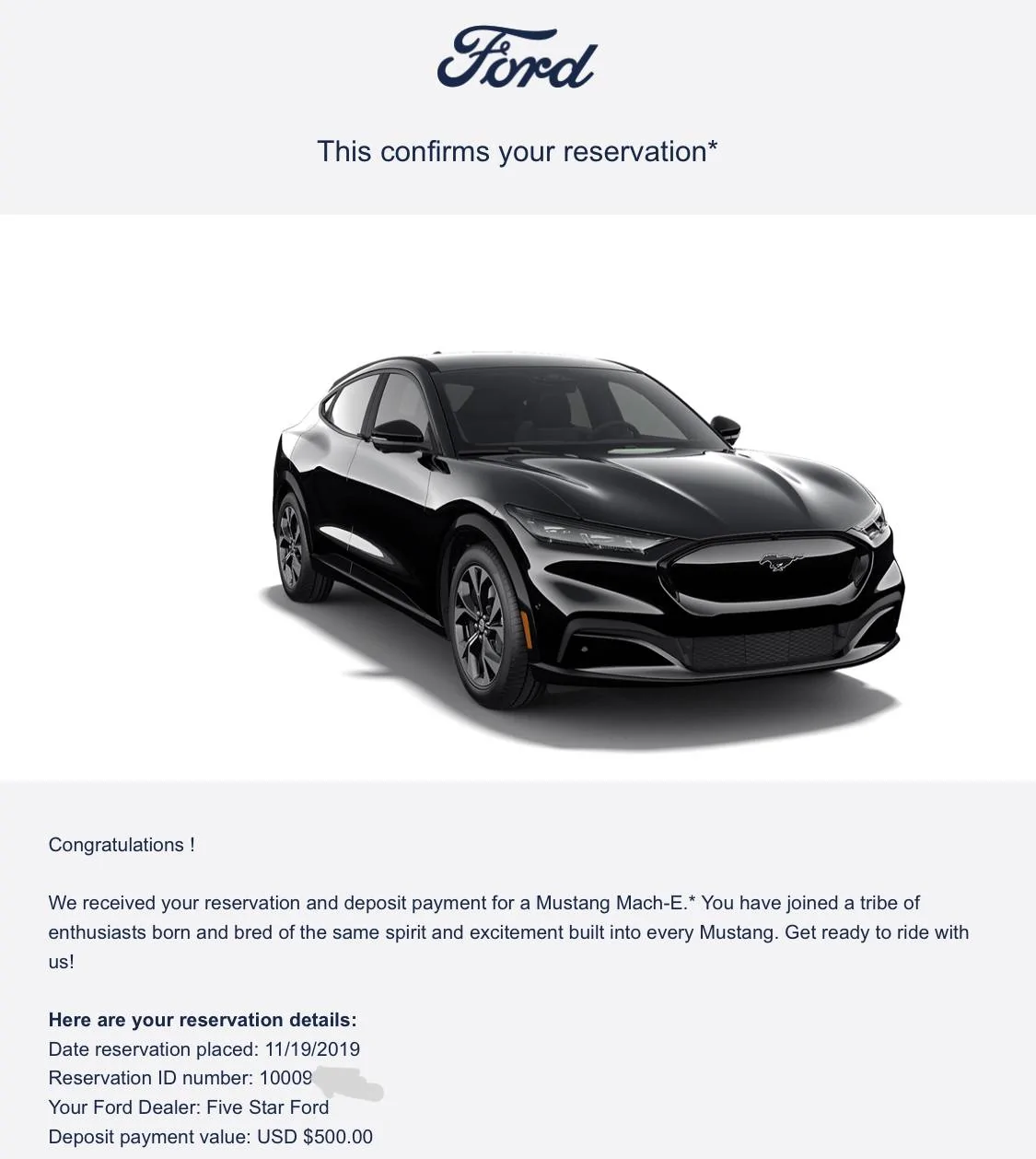 Ford Mustang Mach-E Mach-E Waiting Room. Check in with your reservation number! E24F41B9-2E50-414D-9726-AF7E84ECA21C
