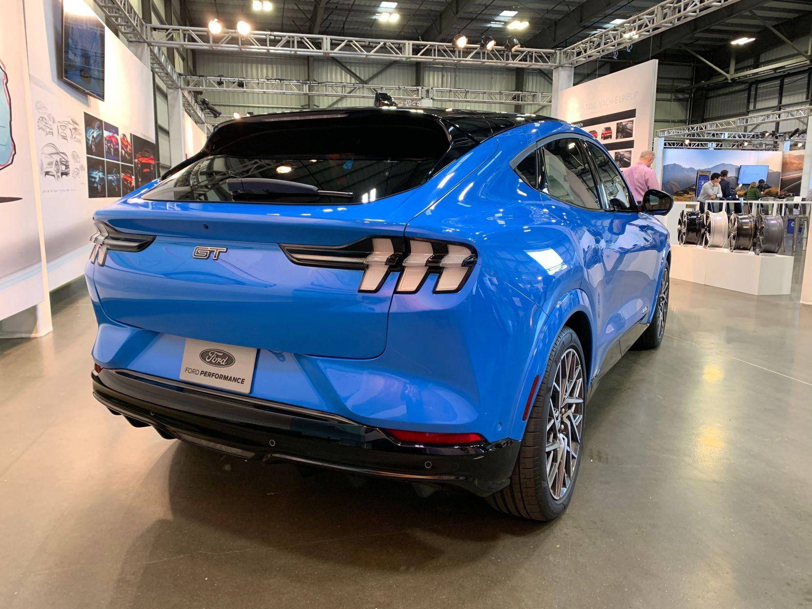 Ford Mustang Mach-E GRABBER BLUE Mach-E Photos Mustang Mach-E GT in Grabber Blue 2