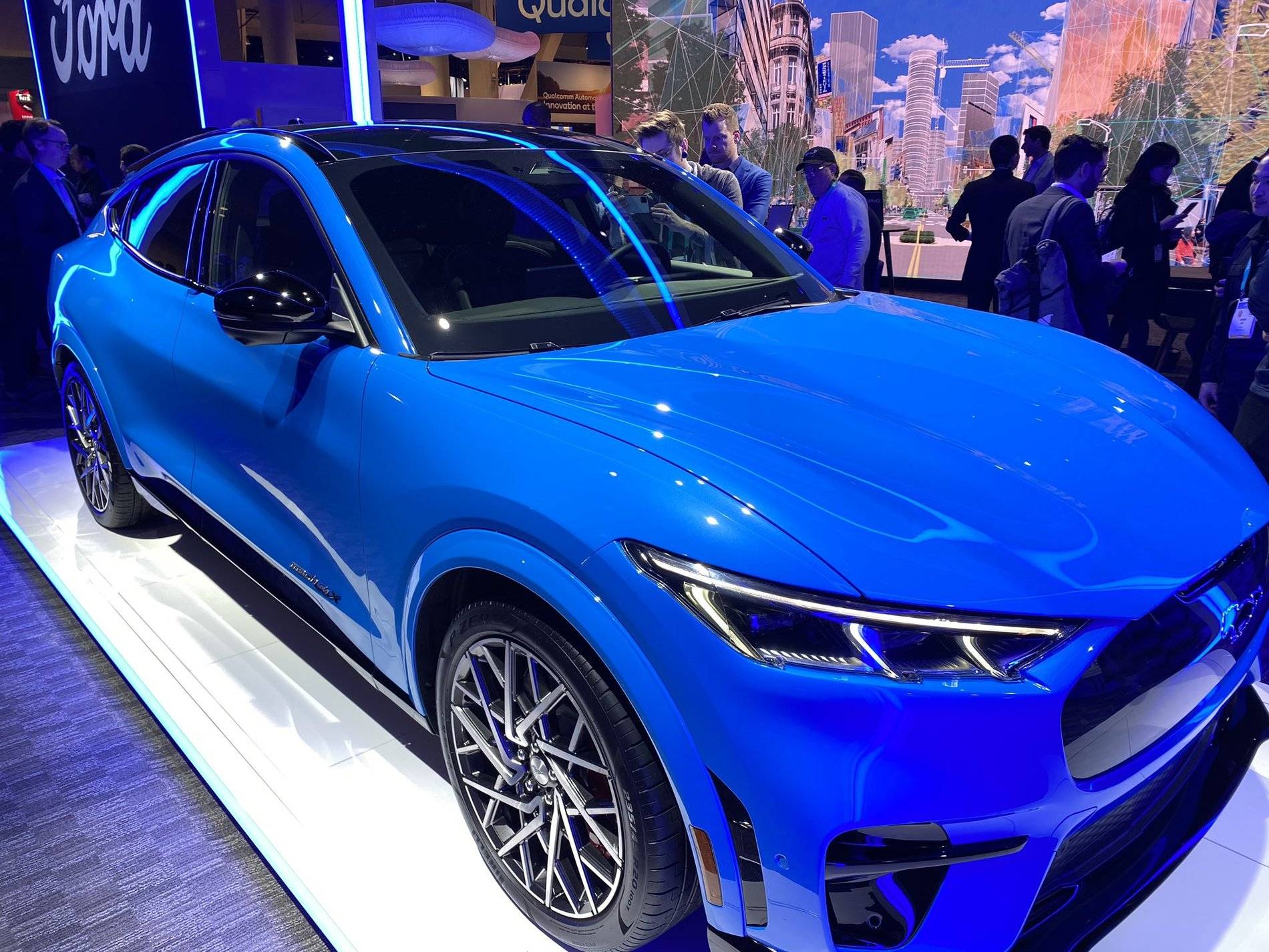 Ford Mustang Mach-E Ford brings Mach-E to CES Mach-E-Grabber-Blue-CES-2