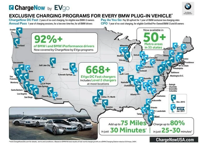 Ford Mustang Mach-E Map of the EA network charge now by evgo usa ma