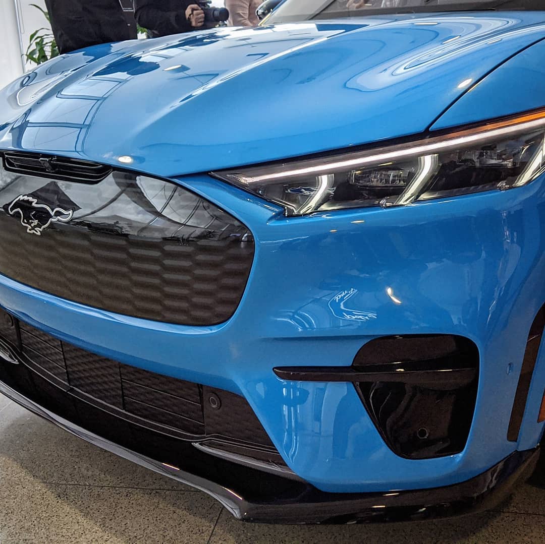 Ford Mustang Mach-E GRABBER BLUE Mach-E Photos Mustang Mach-E GT Grabber Blue 3