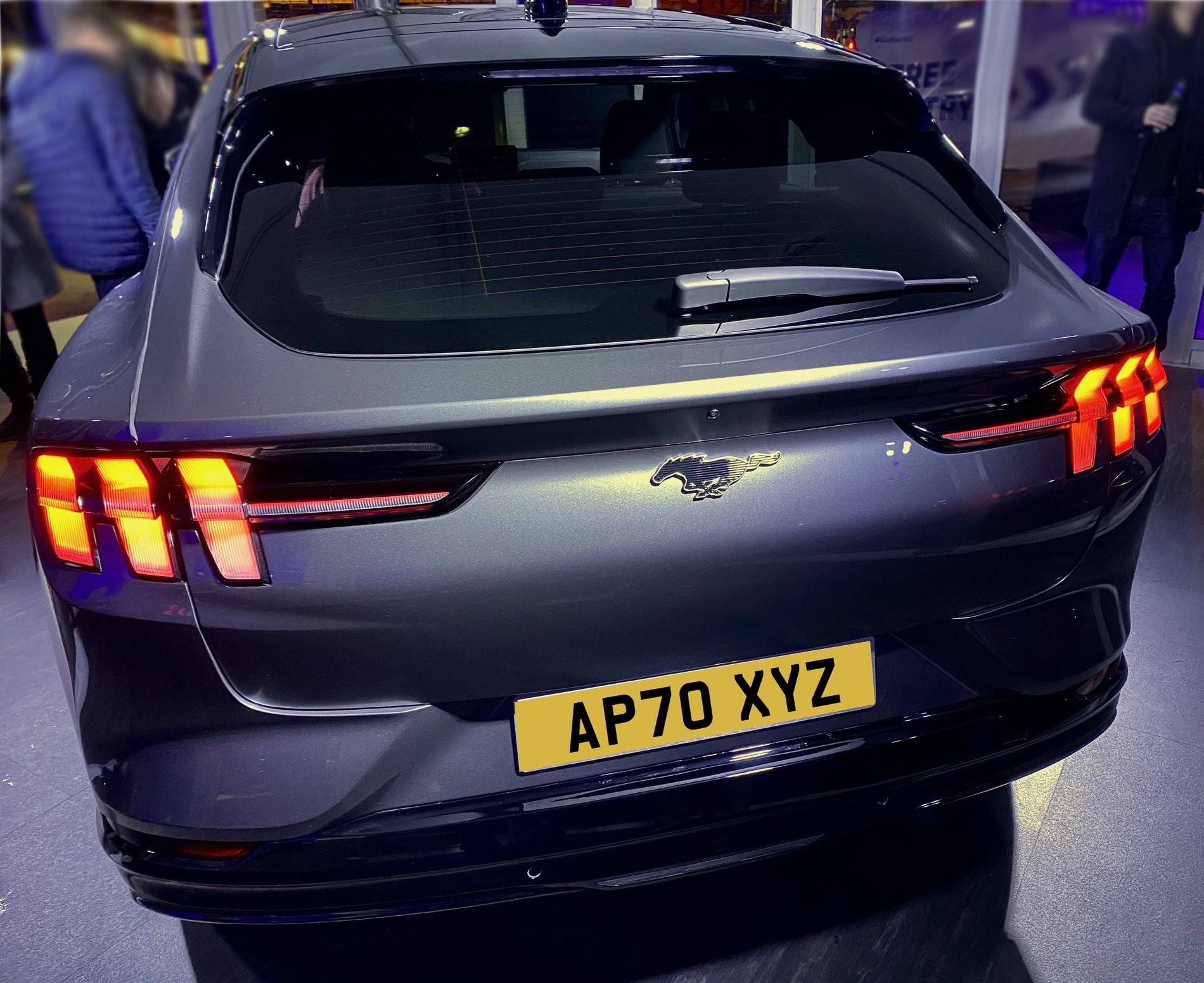 Ford Mustang Mach-E First Production Mach-E Model? [Update: This Is First Assembly Line Made Pre-Production Unit] MACH-E UK REAR PLATE