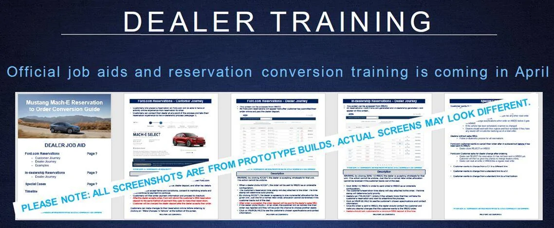 Ford Mustang Mach-E Reservation to customer order/deposit conversion detailed for dealers 1584974562329