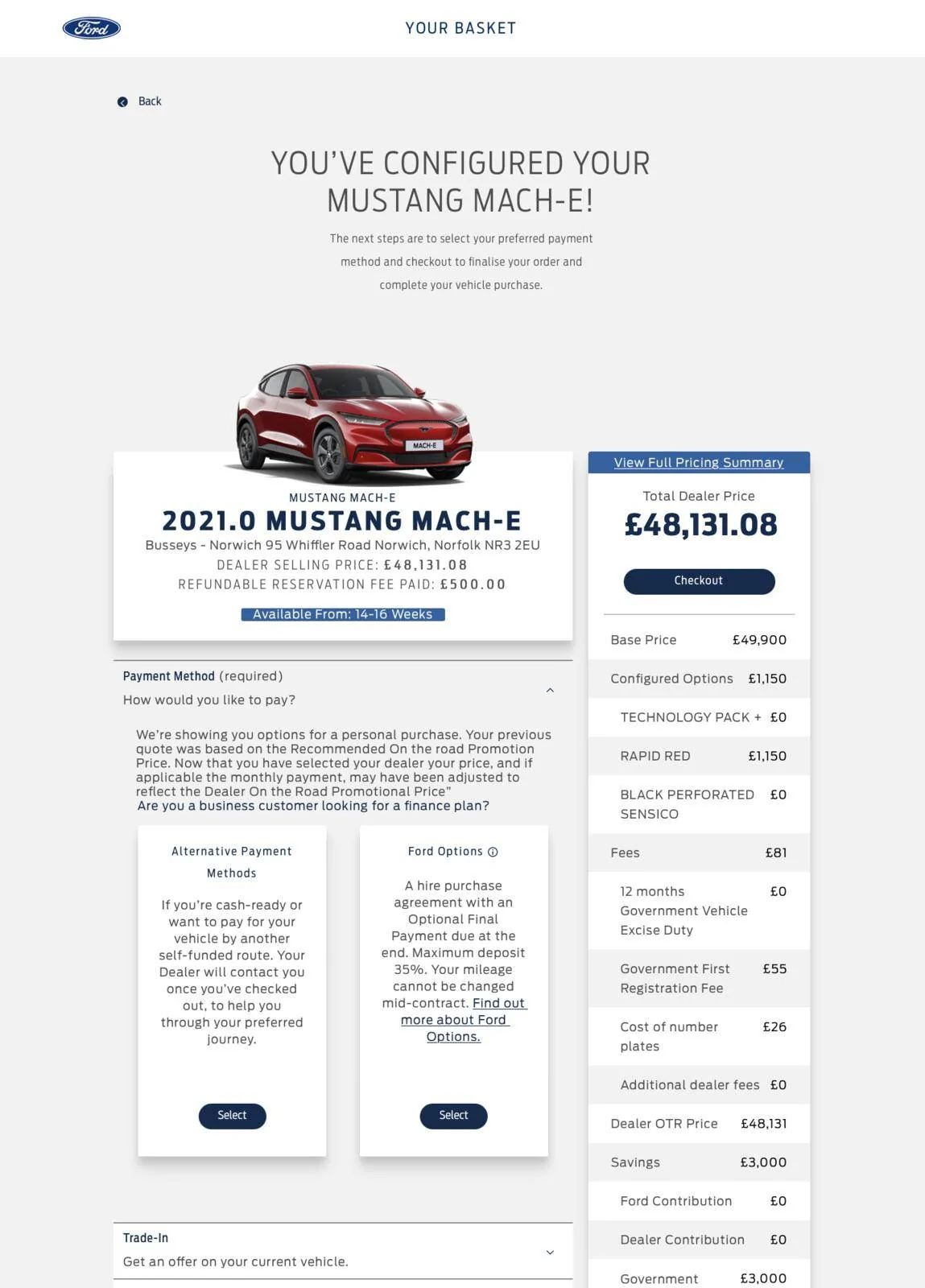 Ford Mustang Mach-E UK Customers Finance options