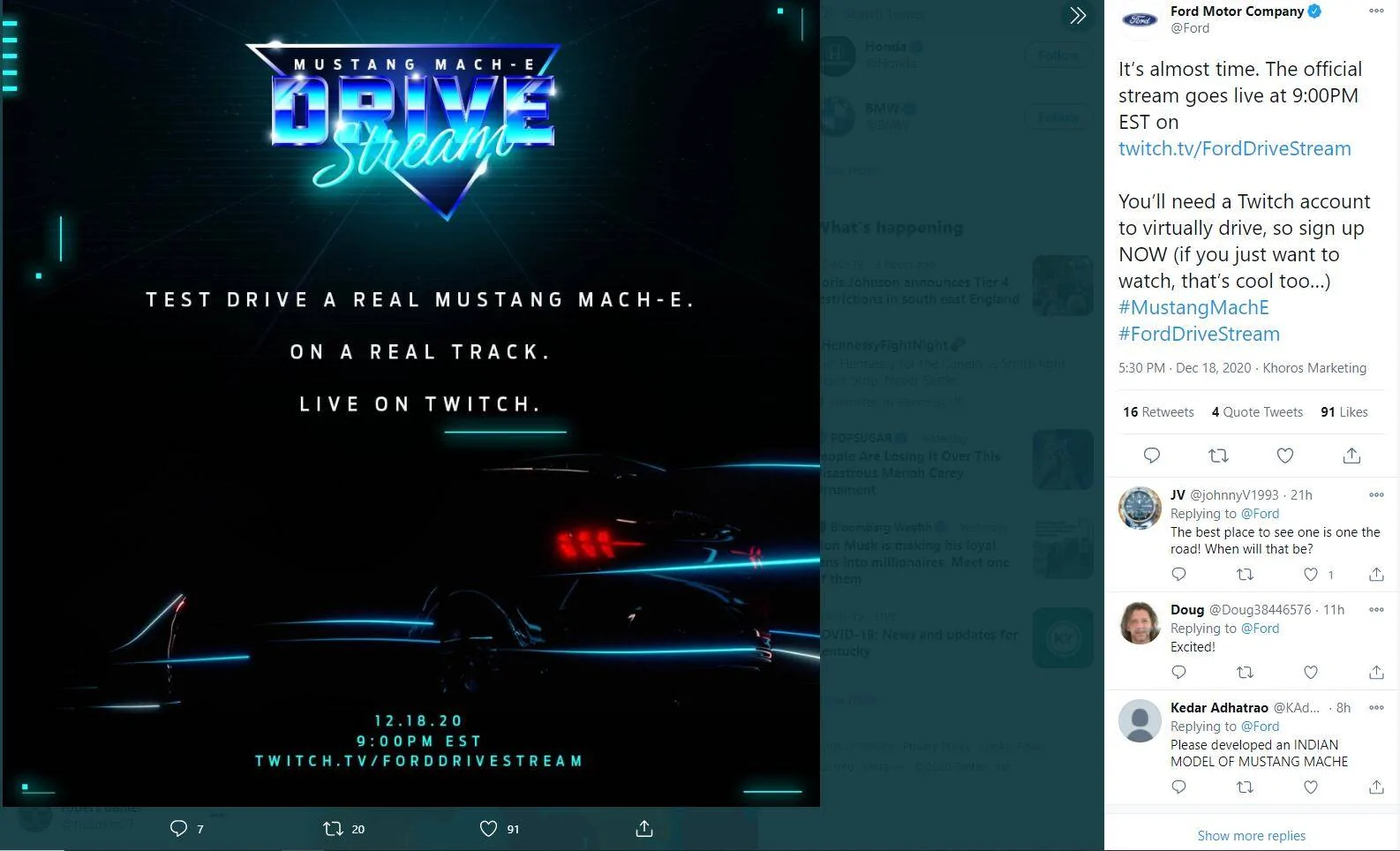 Ford Mustang Mach-E Update on Mach-E launch progress from engineering friends in Mexico twitch