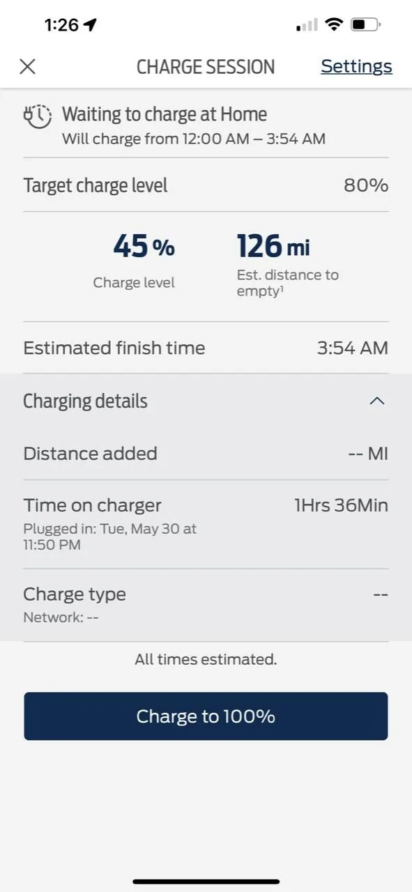 Ford Mustang Mach-E FordPass 4.27.1 fixes charging time issue IMG_3984