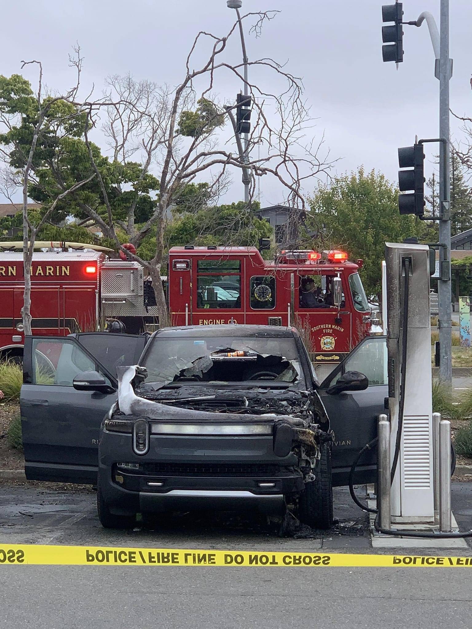 Ford Mustang Mach-E Rivian and EA aren't getting along well Rivian-EA fire-1