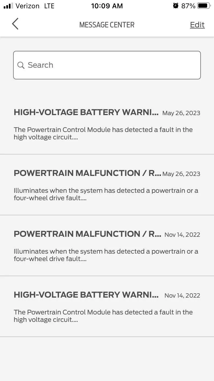 Ford Mustang Mach-E SVS; Powertrain Malfunction/Reduced Power, High-Voltage Battery Warning 1686064787571