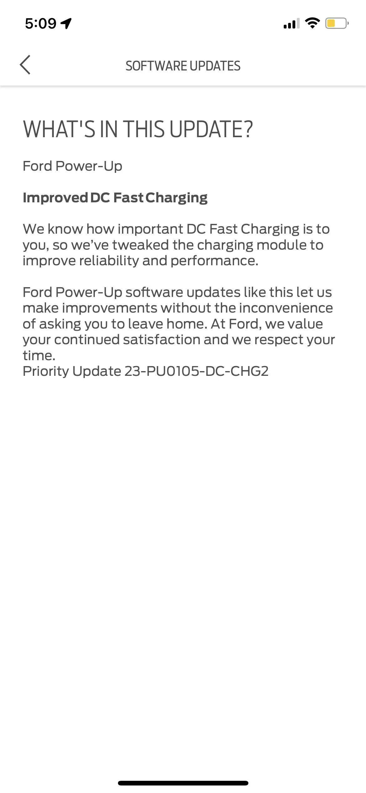 Ford Mustang Mach-E Improved DC Fast Charging - Received this software update 6-6-23 IMG_3365