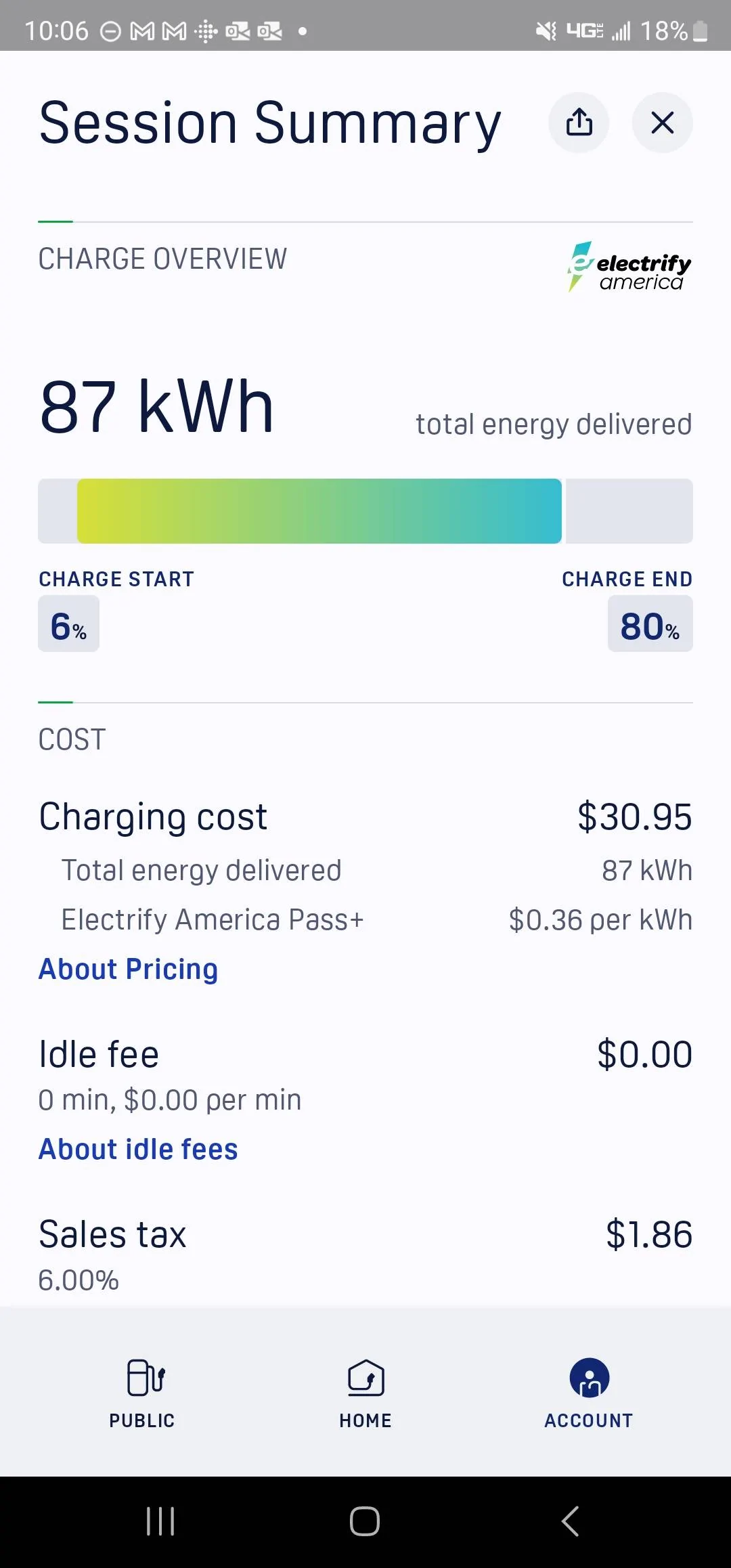 Ford Mustang Mach-E EA Station Started Charge at 21+ kWh delivered Screenshot_20230613_220629_Electrify America