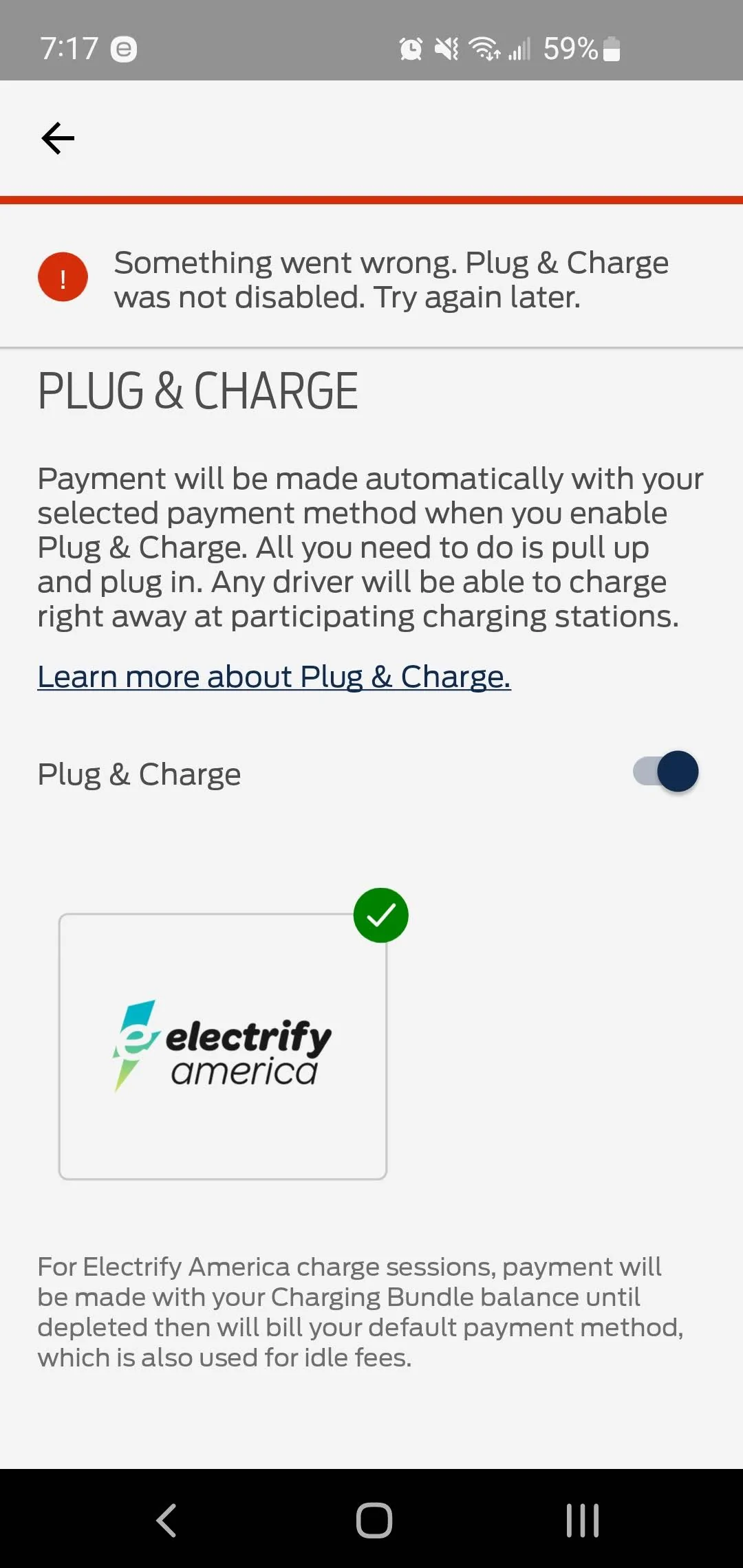 Ford Mustang Mach-E Unable to Turn off Plug and Charge Screenshot_20230614-071753_FordPass