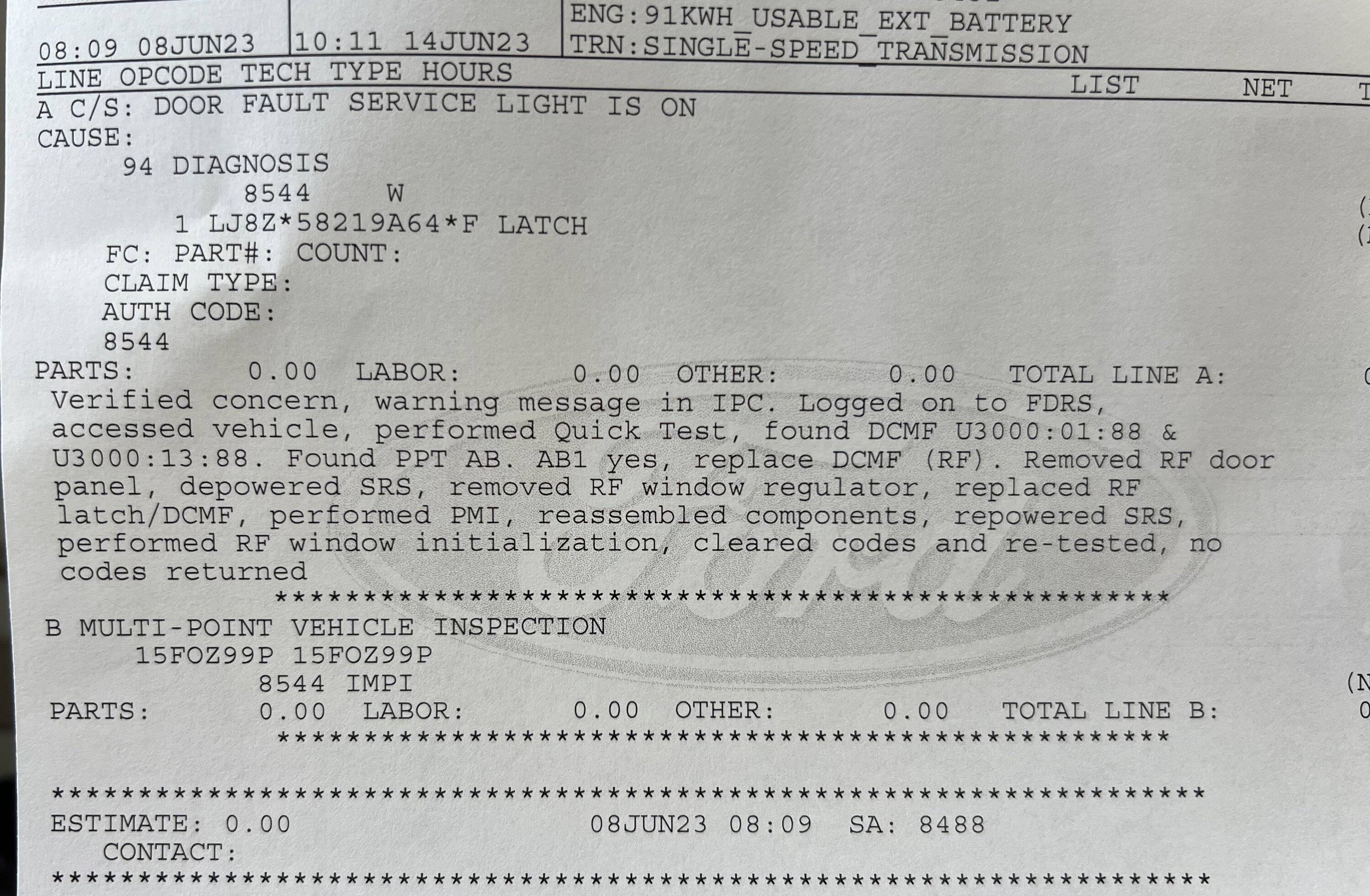 Ford Mustang Mach-E 'Door Fault' Service Required IMG_2605