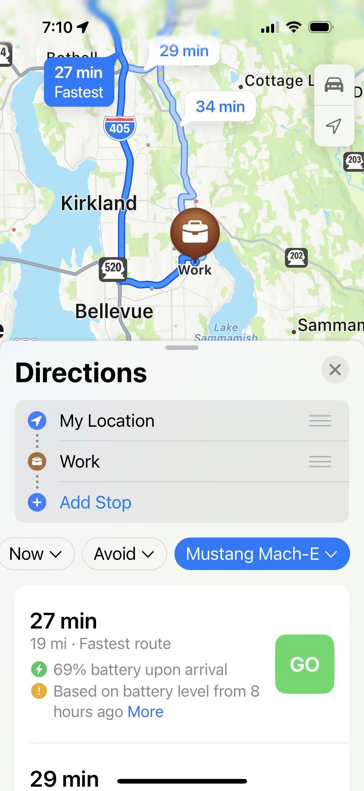 Ford Mustang Mach-E Routing with Maps on iOS does not show charging stops 1687183895691