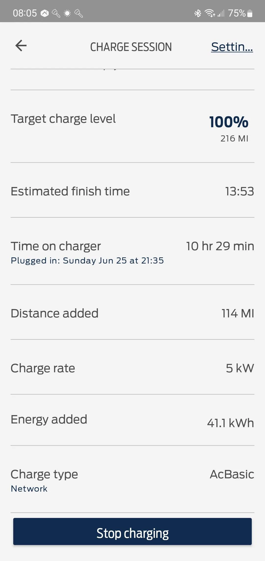 Ford Mustang Mach-E Charge Rate Screenshot Charging_FordPass