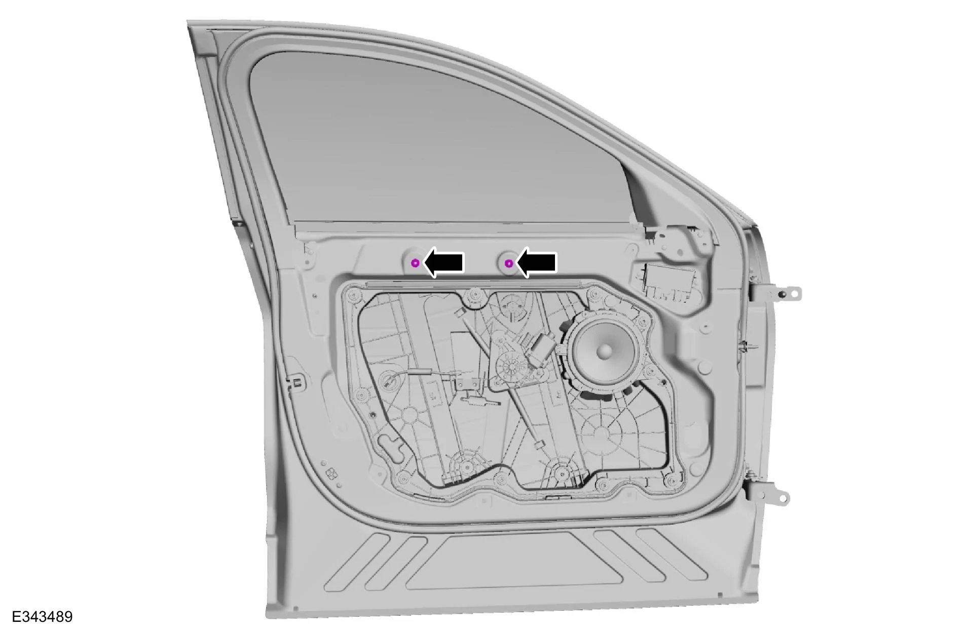 Ford Mustang Mach-E Removing the plastic window regulator behind the door panel . imagen2