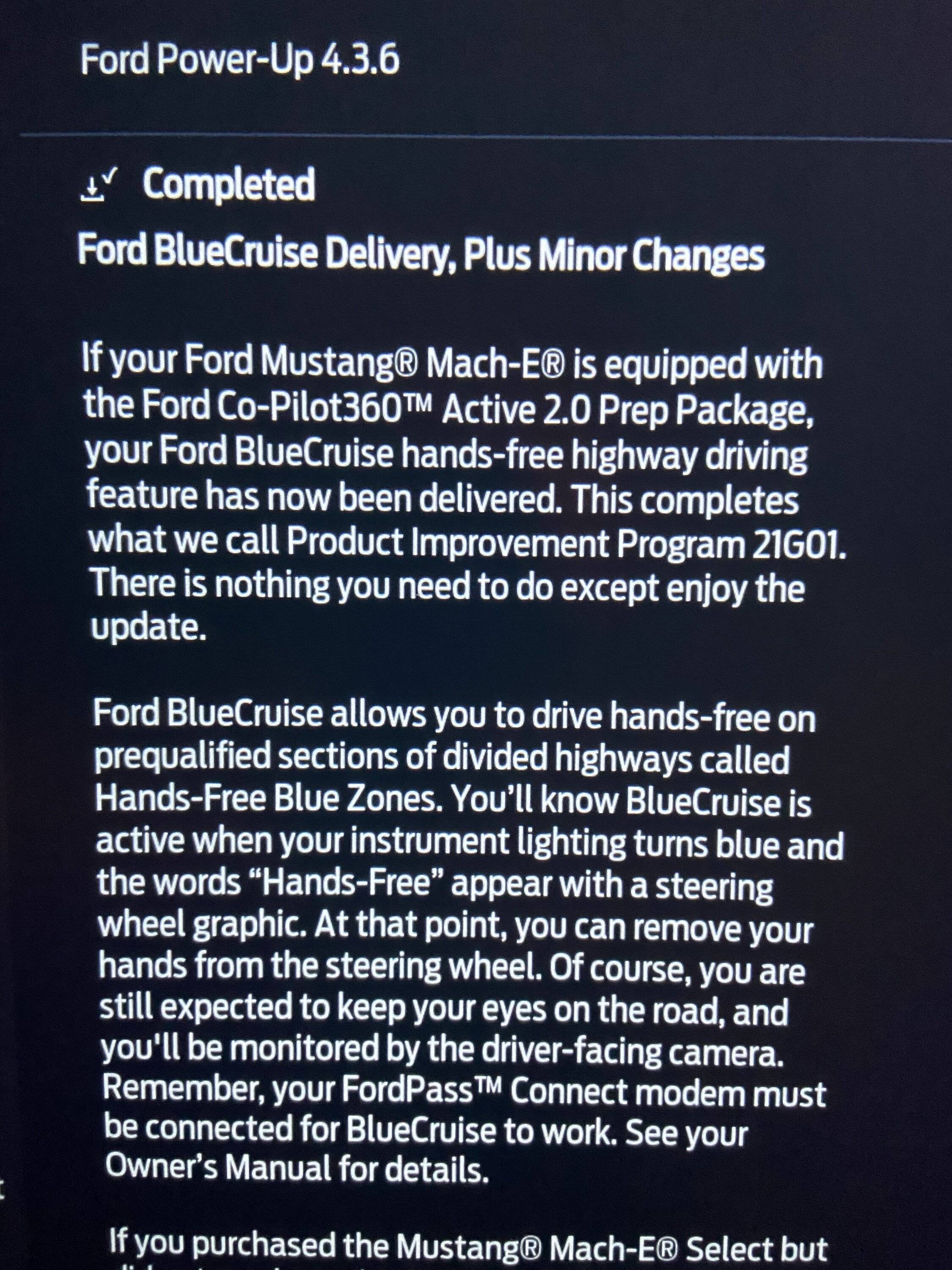 Ford Mustang Mach-E 4.3.6 Power-Up OTA Update IMG_4107