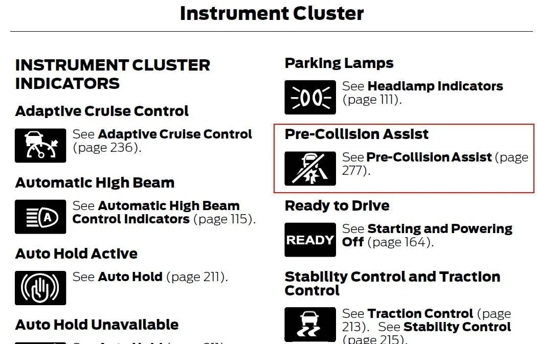Ford Mustang Mach-E What does this mean? User manual does not include this dashboard light/warning PreCollisionAssistWarning