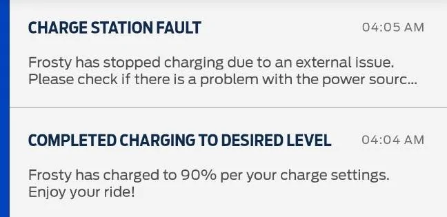 Ford Mustang Mach-E Charge Station Fault Screenshot_20230725_133836_FordPass