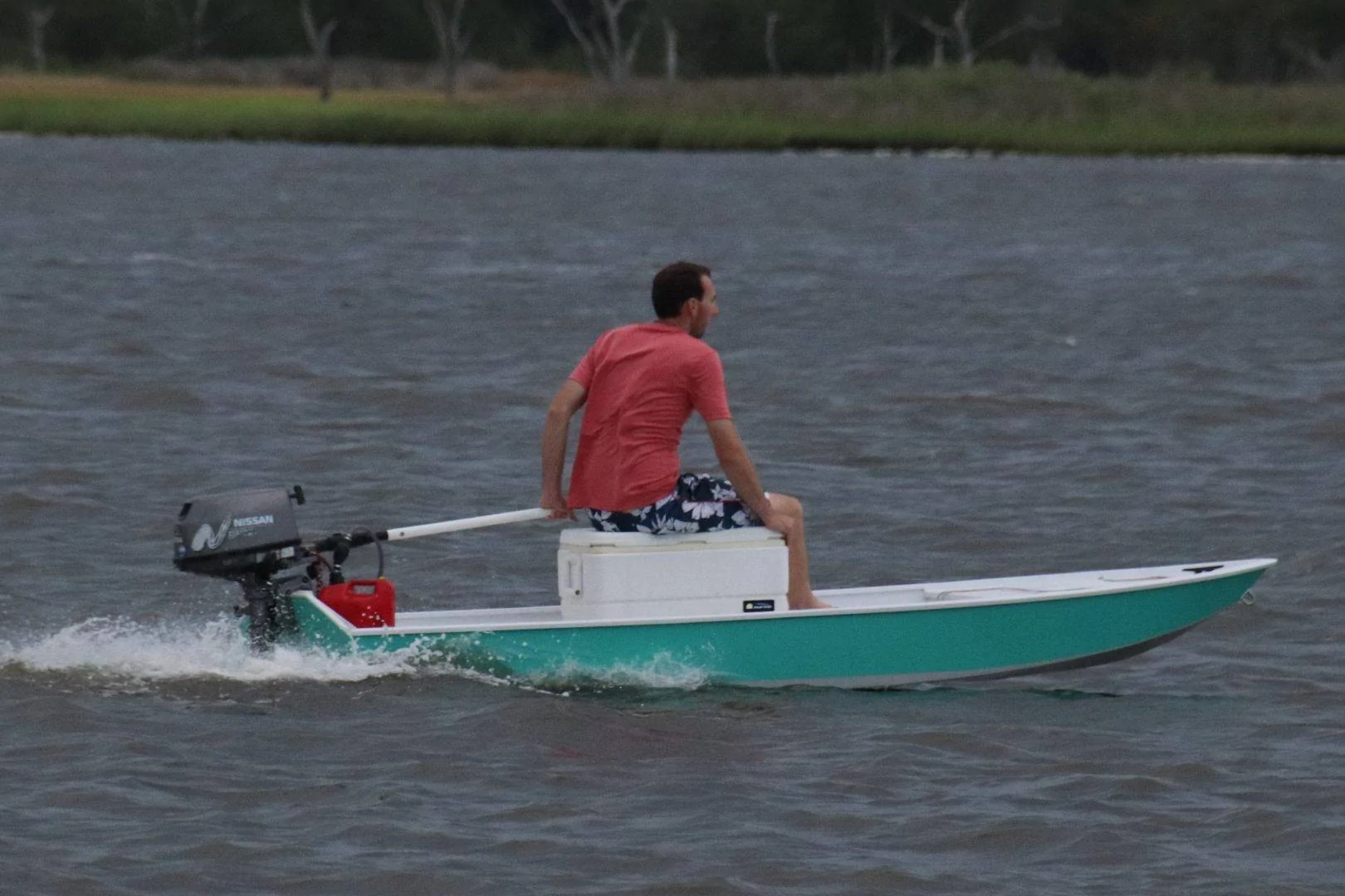 Ford Mustang Mach-E Charge Assist Beta Invite flats-river-skiff-side-with-motor