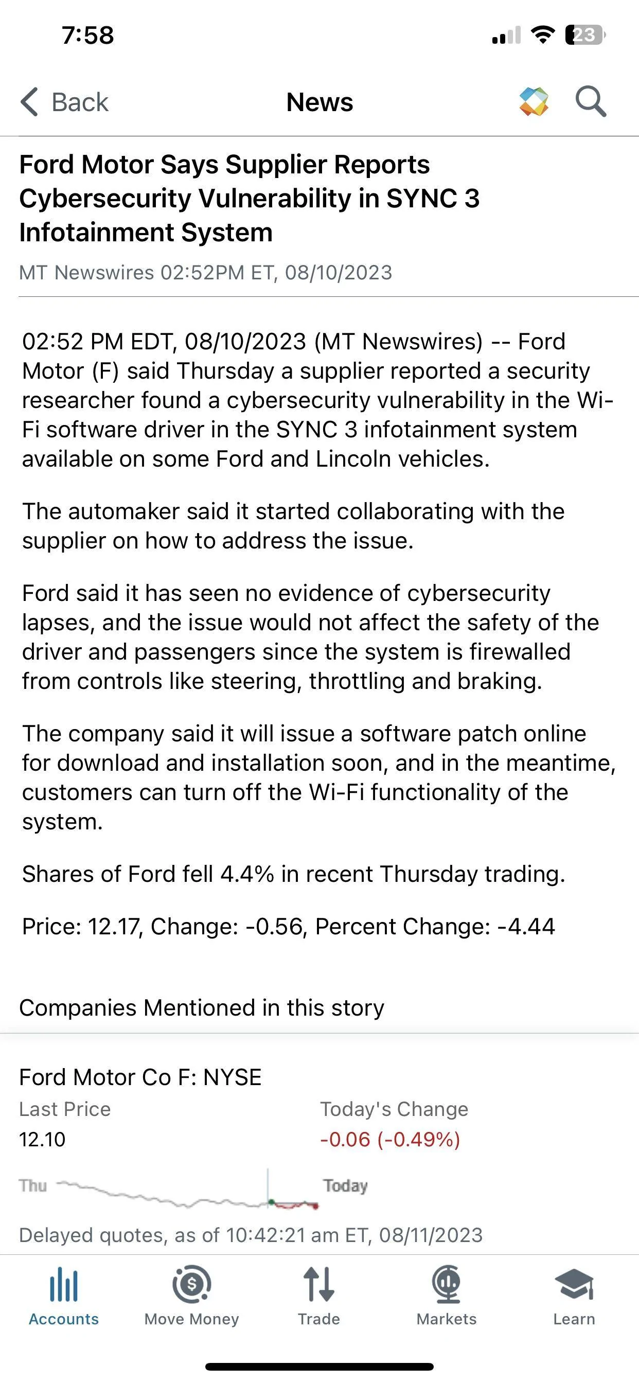 Ford Mustang Mach-E Cybersecurity issue with SYNC 3 IMG_5057