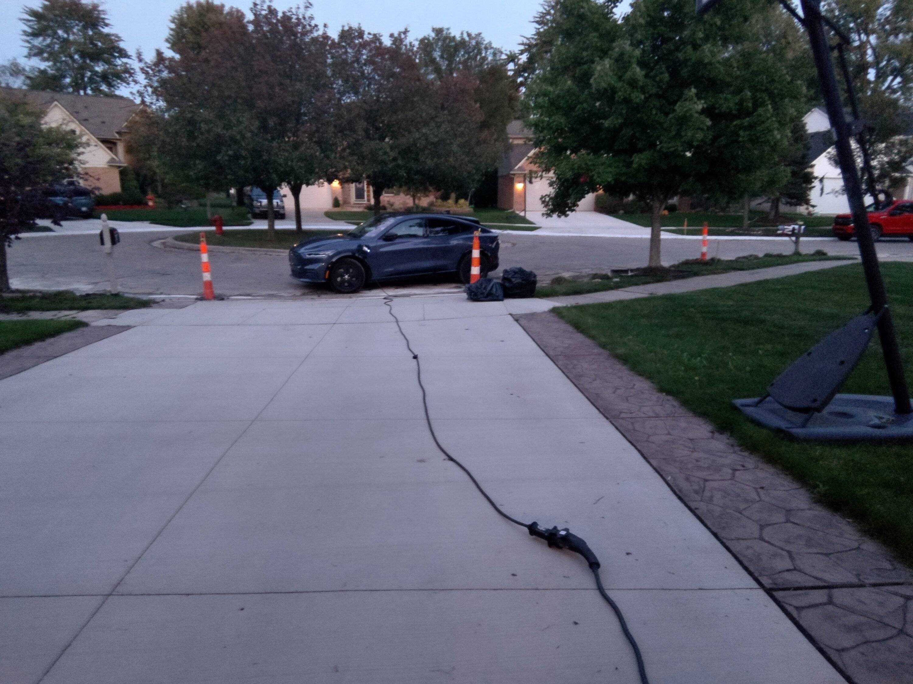Ford Mustang Mach-E Anyone know if it safe to charge via 220v extension cord? 2021-10-09 19.16.16