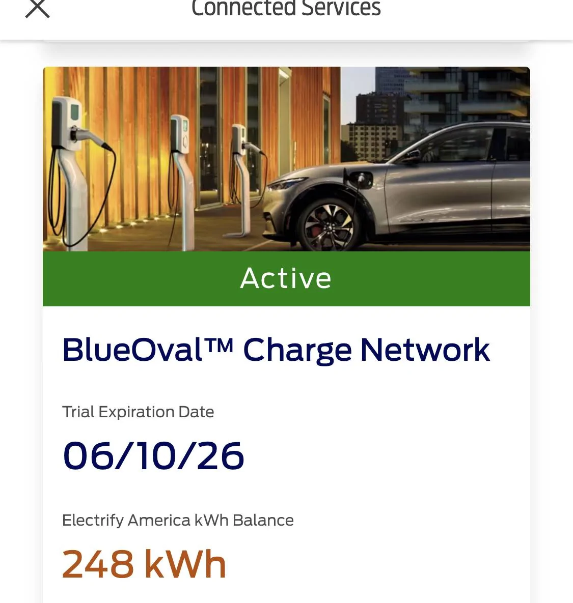 Ford Mustang Mach-E 35kWh remaining from Lightning free charging transferred over to my new MME IMG_EFADEC79E86E-1