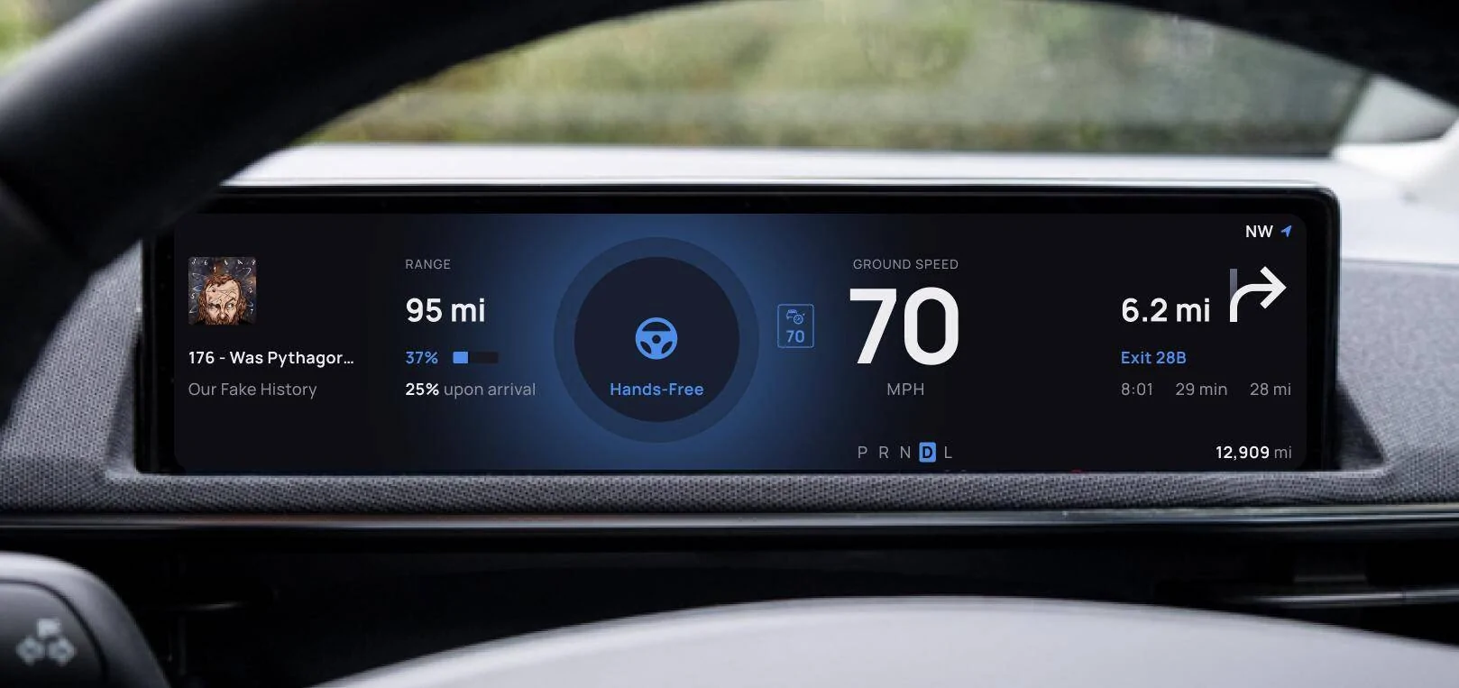 Ford Mustang Mach-E A fresh take on the Mustang MachE instrument cluster 4-Hands-Fr