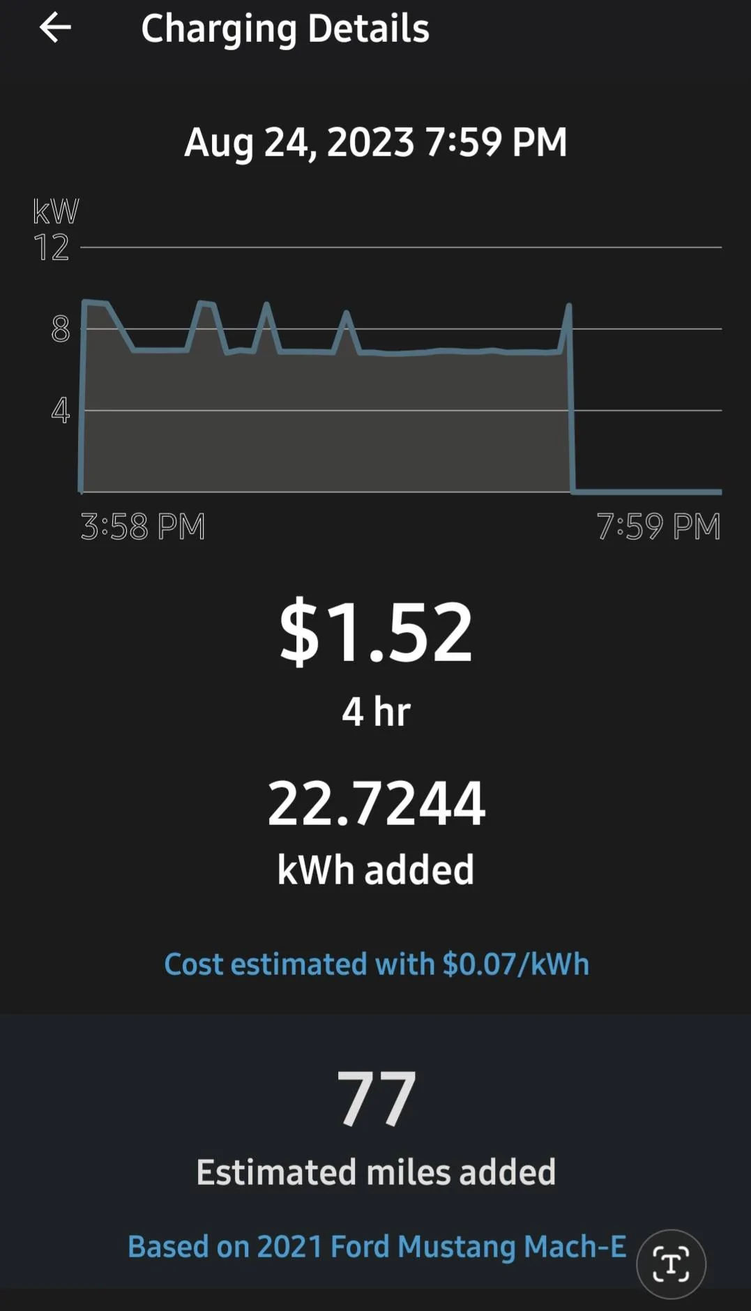 Ford Mustang Mach-E ChargePoint Home Flex Screenshot_20230825_115734_ChargePoint