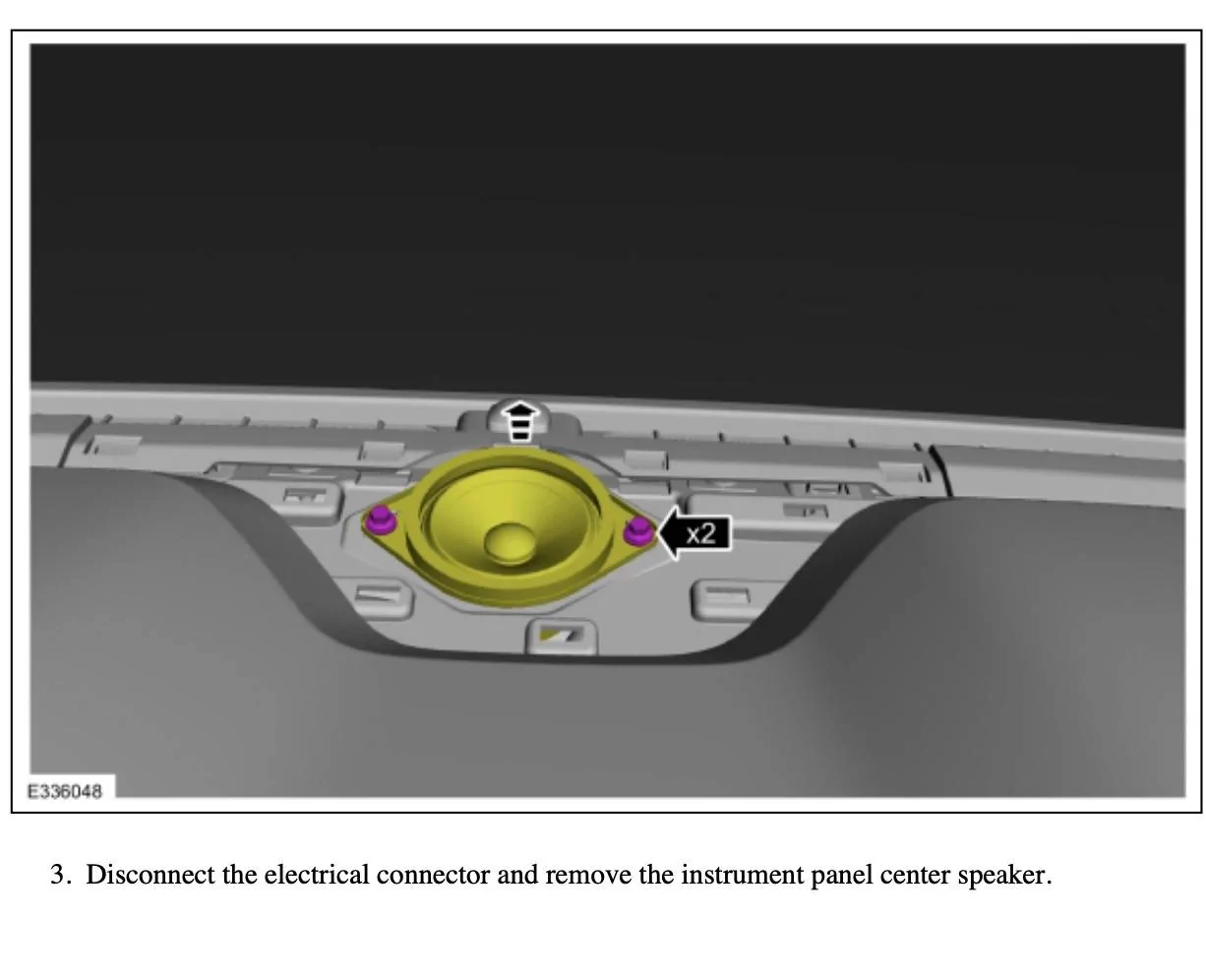 Ford Mustang Mach-E B&O center speaker replacement Screenshot 2023-08-27 at 5.46.15 AM