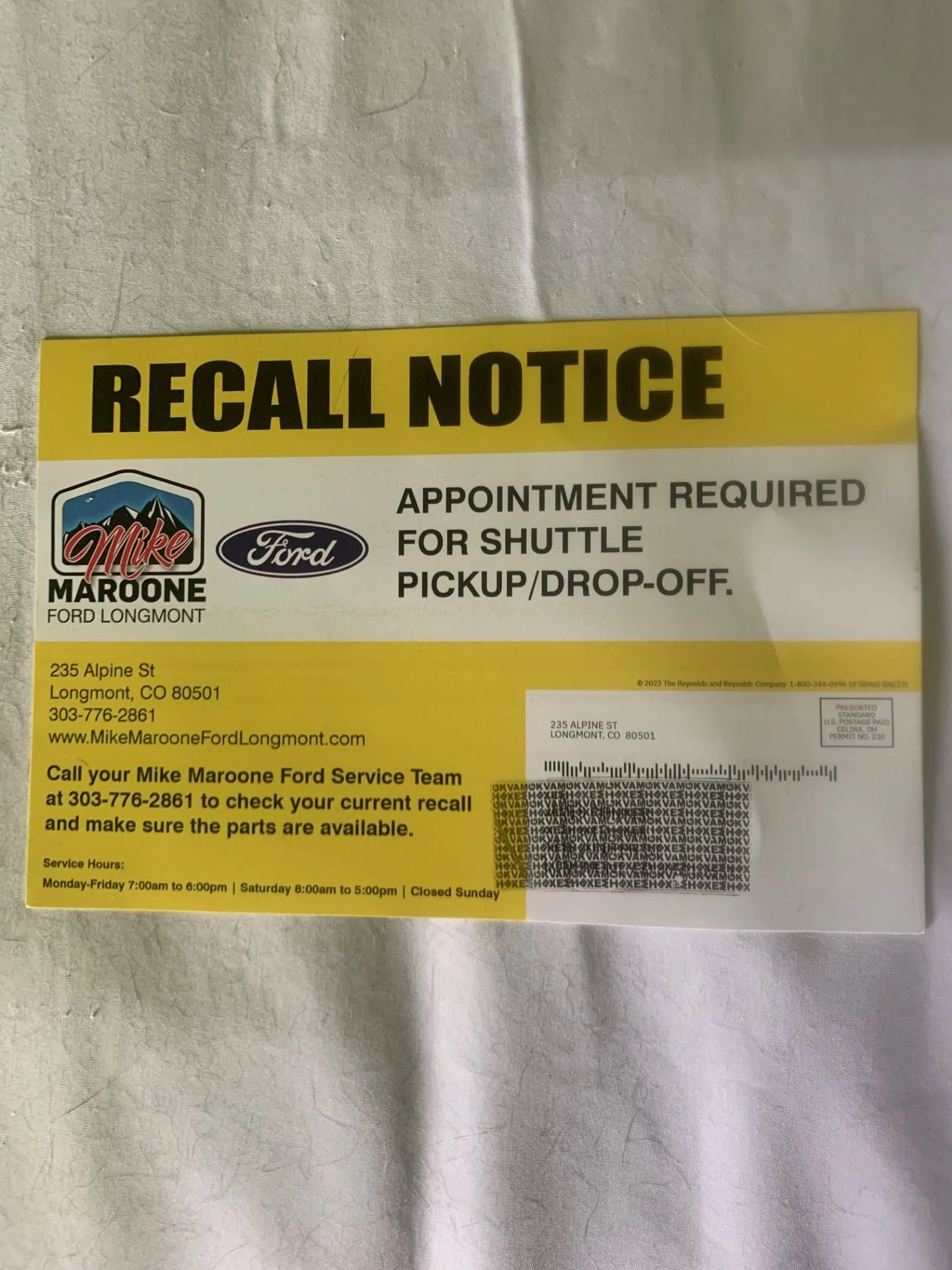 Ford Mustang Mach-E 22P31 Recall Front