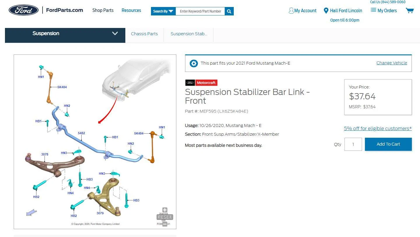 Ford Mustang Mach-E Eibach Sway bars now avalable for the Mach E 1694872320816