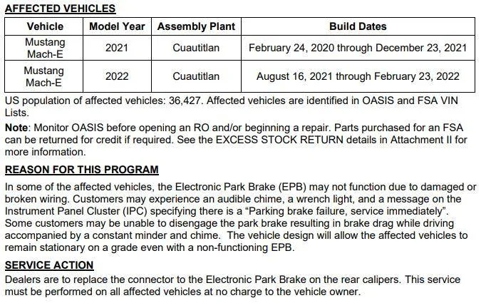Ford Mustang Mach-E Parking Break Error 1695422393223