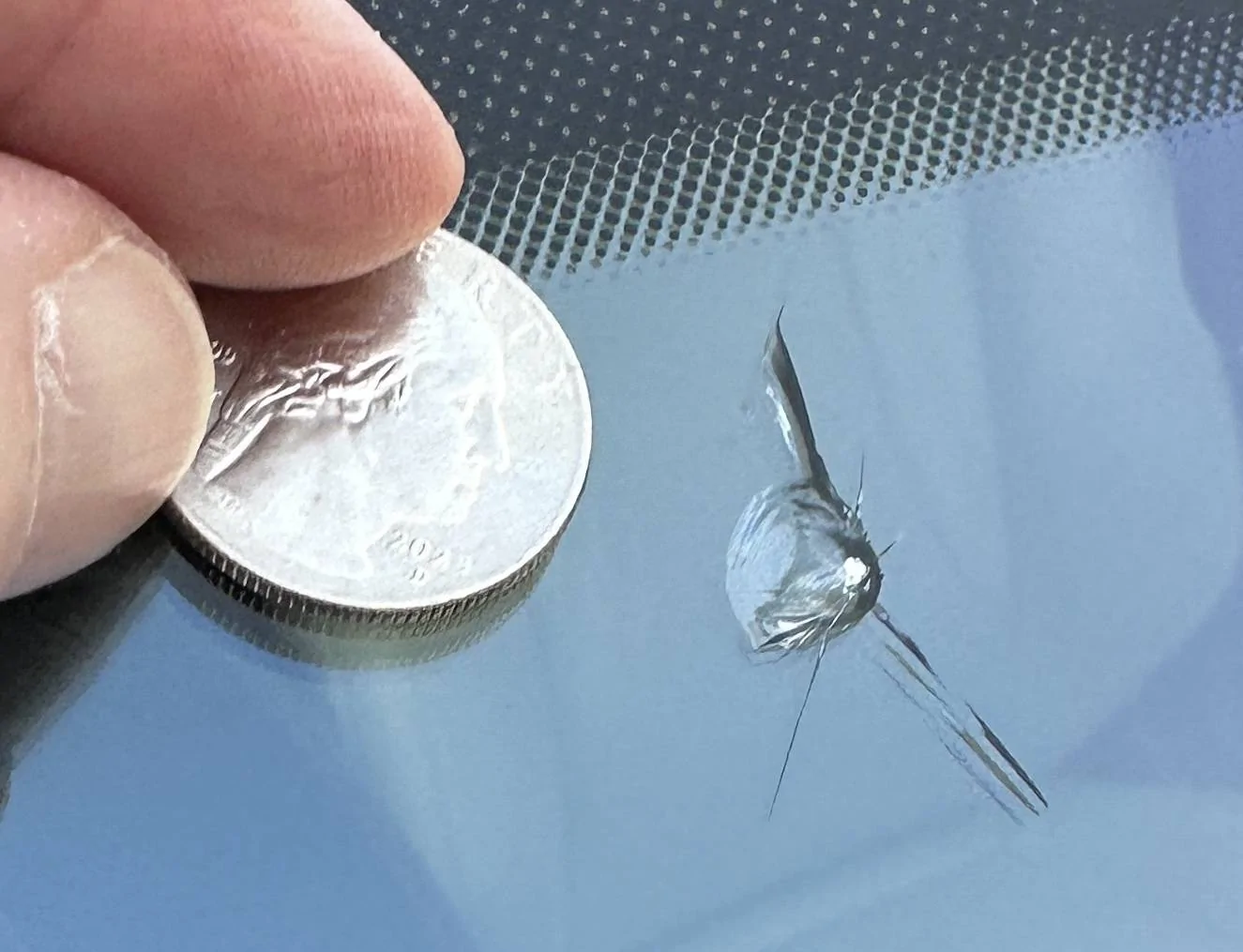 Ford Mustang Mach-E I5 Strikes again, rock hit my windshield IMG_3965