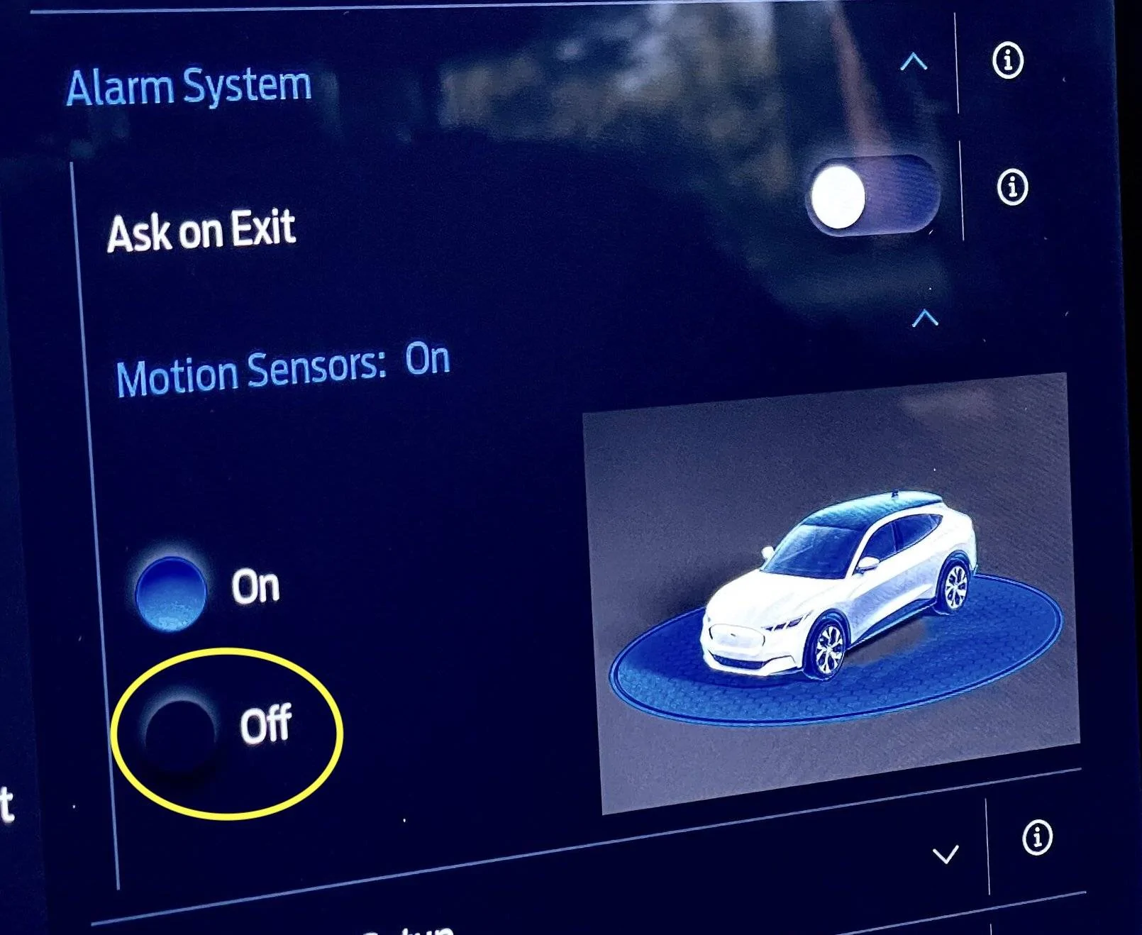 Ford Mustang Mach-E alarm set off on ferry Ferry Motion Sensors disabl