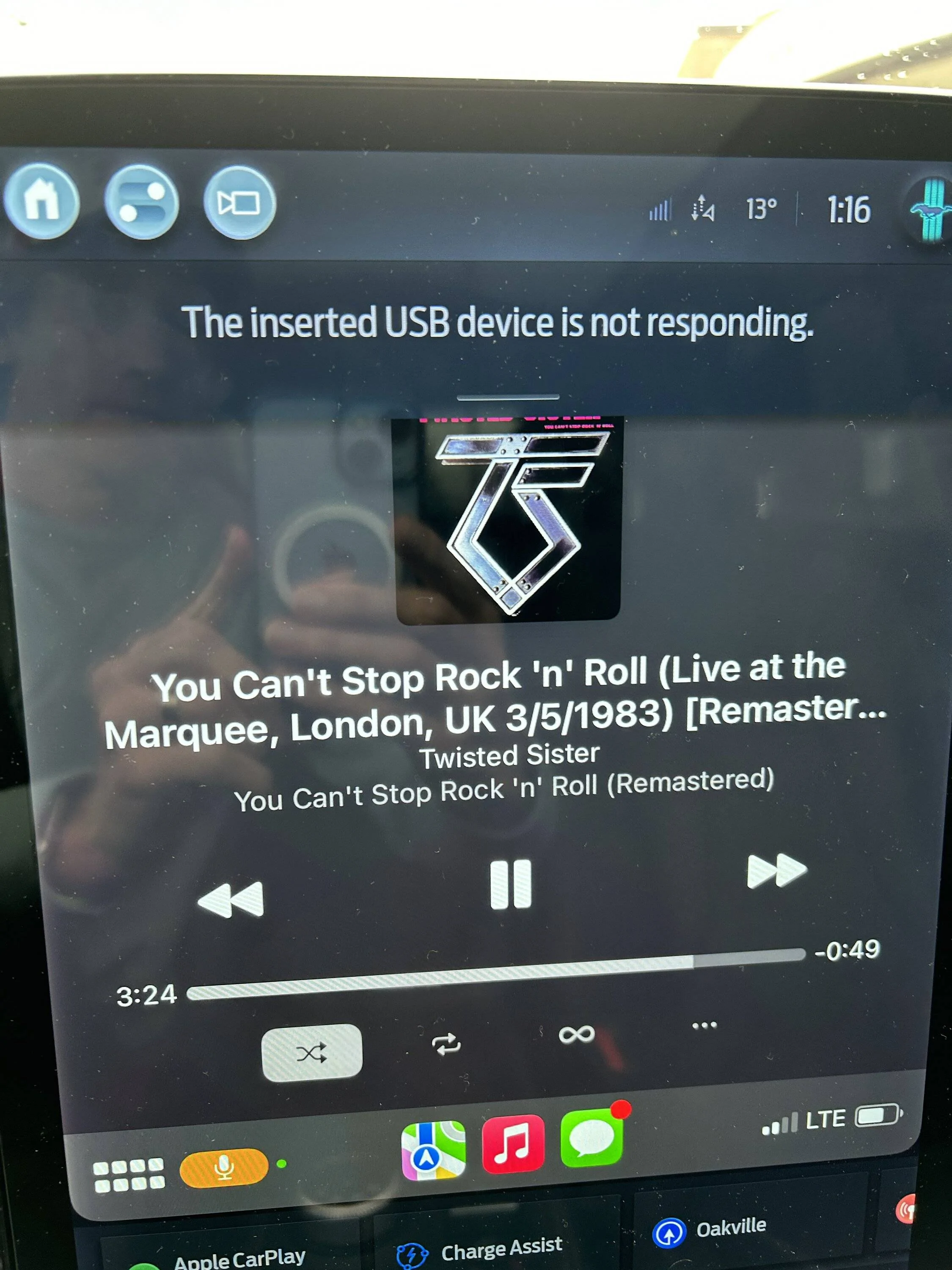 Ford Mustang Mach-E Anyone Seen This SYNC / CarPlay Error Message? IMG_0570