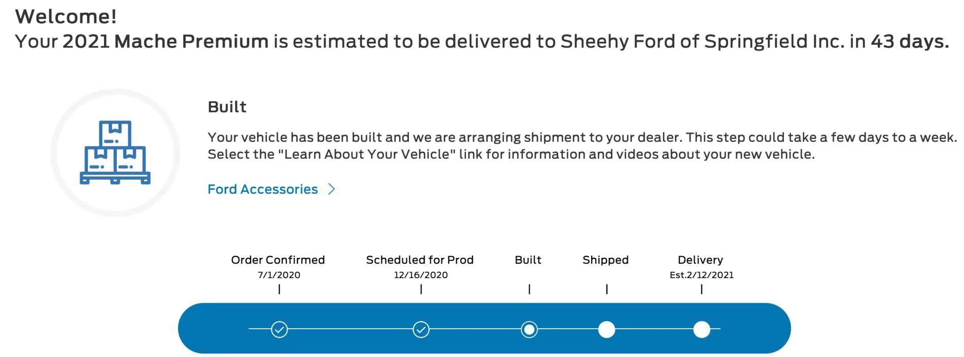 Ford Mustang Mach-E Order Scheduled for Production Date Screen Shot 2020-12-31 at 08.19.20