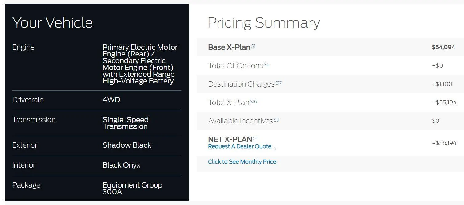 Ford Mustang Mach-E A, Z, X plan discount pricing for Mach-E PremiumMachE_pric