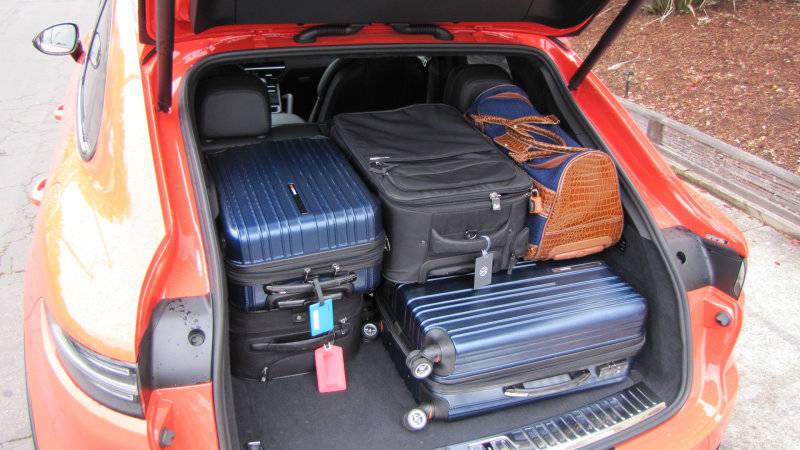 Ford Mustang Mach-E Mach-E Luggage Test (Cargo/Trunk Space) Porsche-Cayenne-Coupe-Luggage-Test-all-bags1