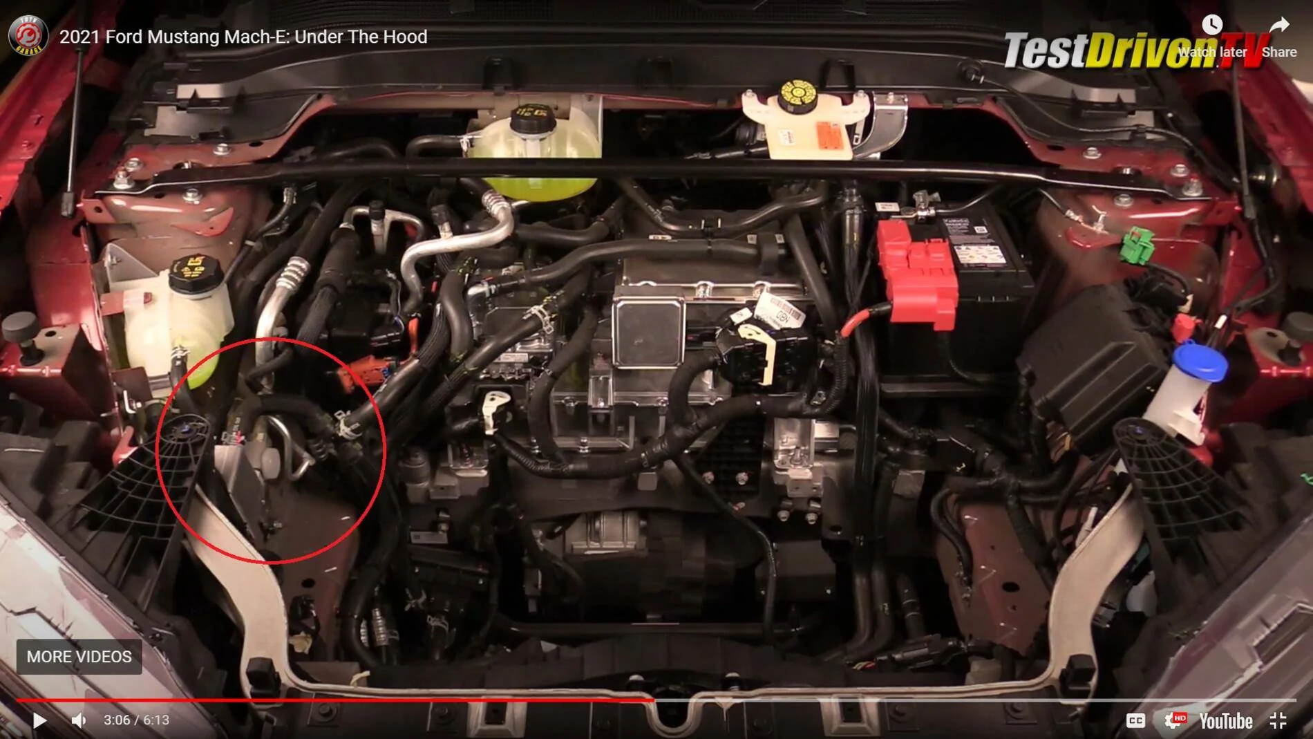 Ford Mustang Mach-E Under The Mach-E Hood / Frunk: motor components, electrical control hardware, and DIY maintenance point 1609930337638