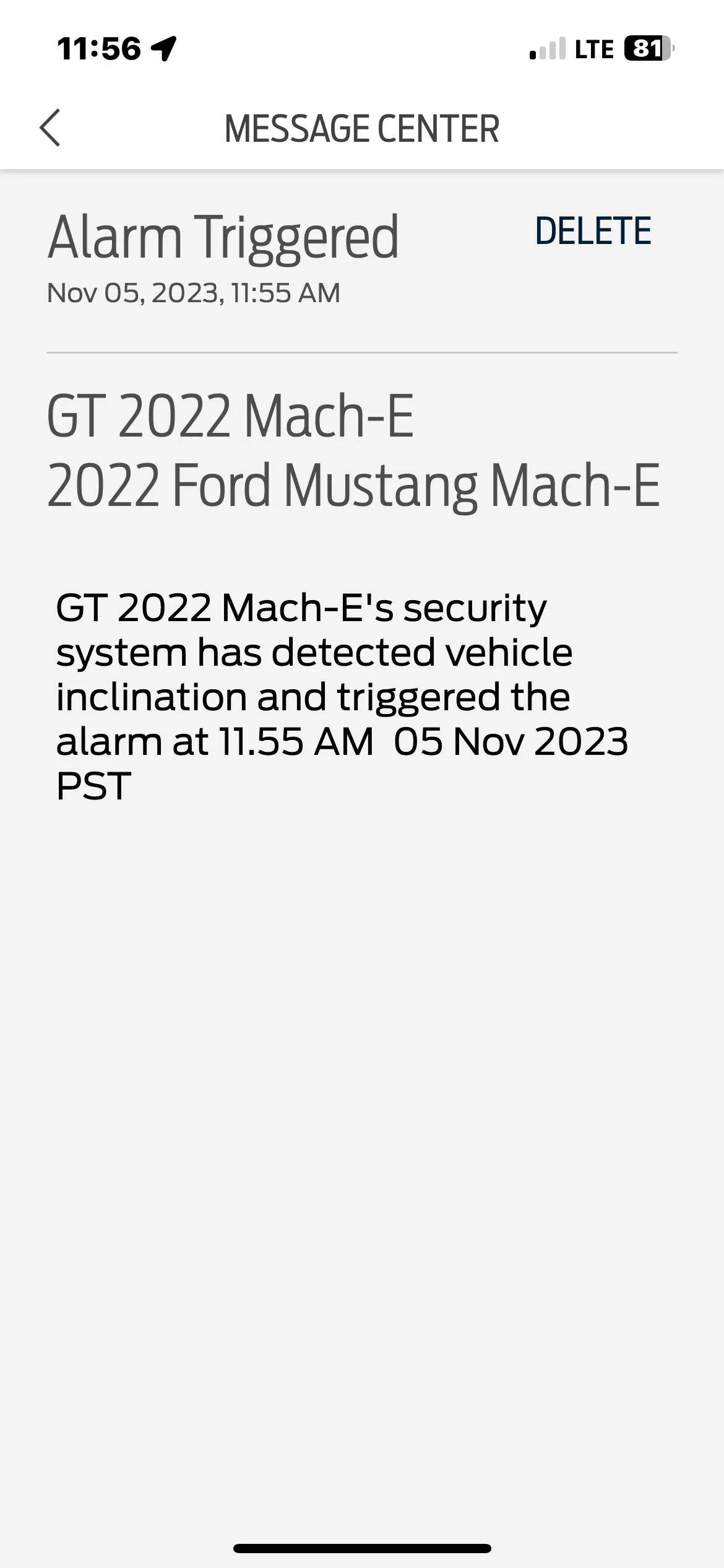 Ford Mustang Mach-E alarm set off on ferry IMG_3463