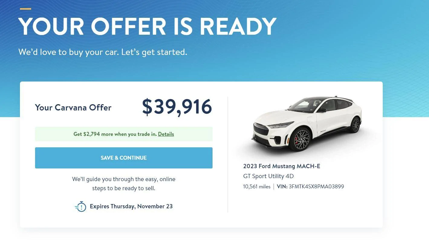 Ford Mustang Mach-E Future Mach-E buyers, please note… mme offer carvana