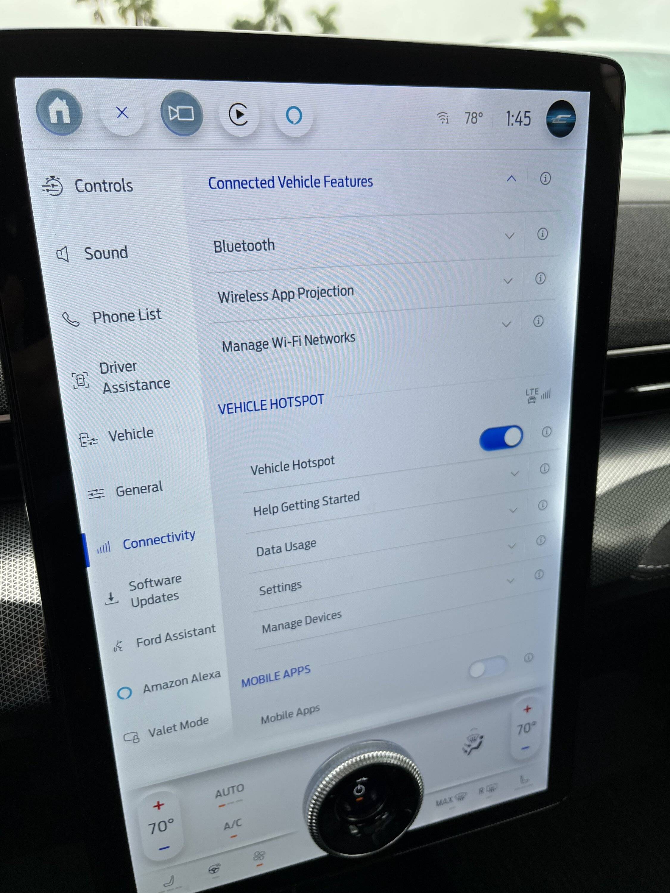 Ford Mustang Mach-E [Possible Solution] Intermittently missing connectivity settings IMG_9554