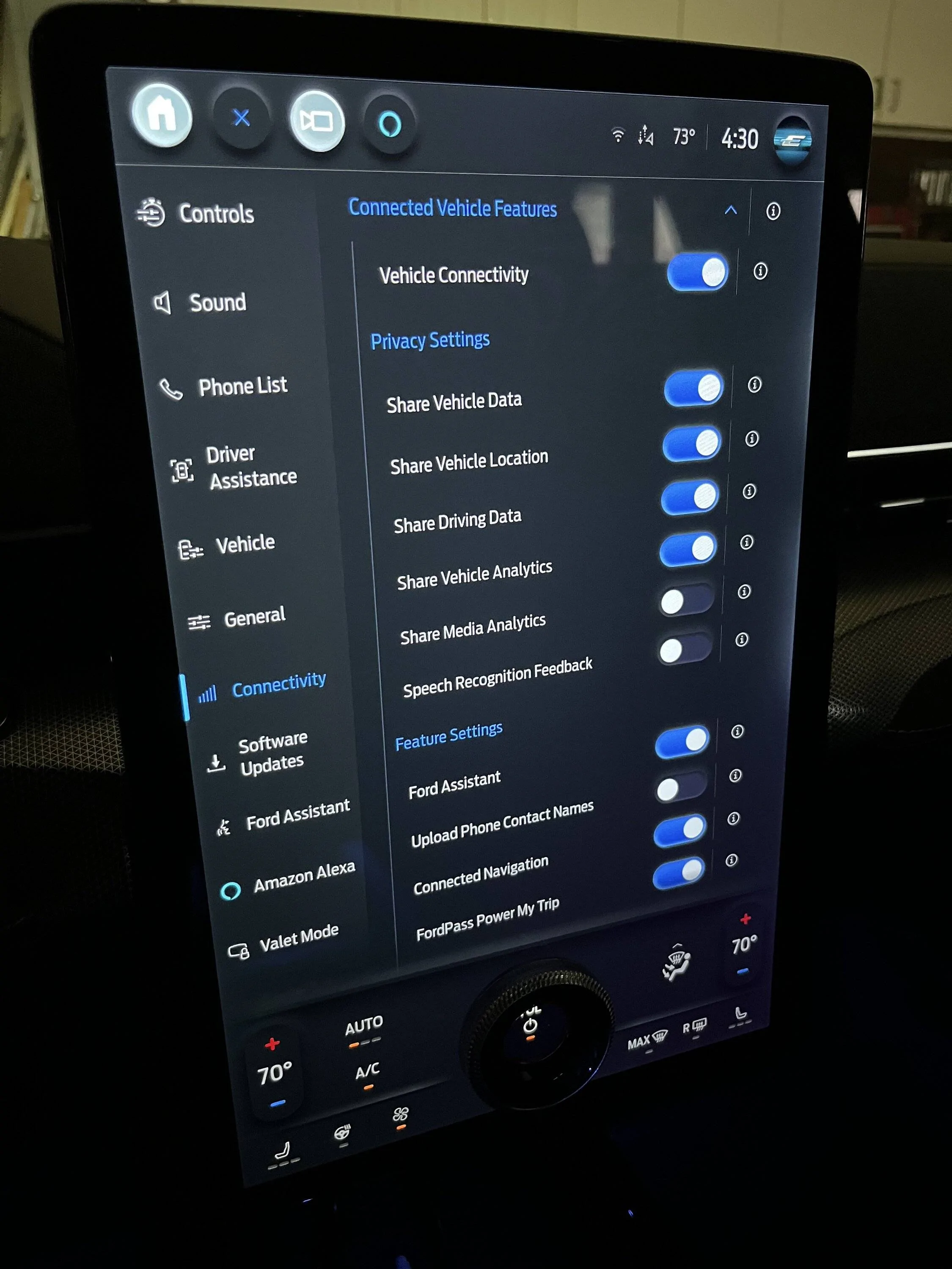 Ford Mustang Mach-E [Possible Solution] Intermittently missing connectivity settings IMG_9556