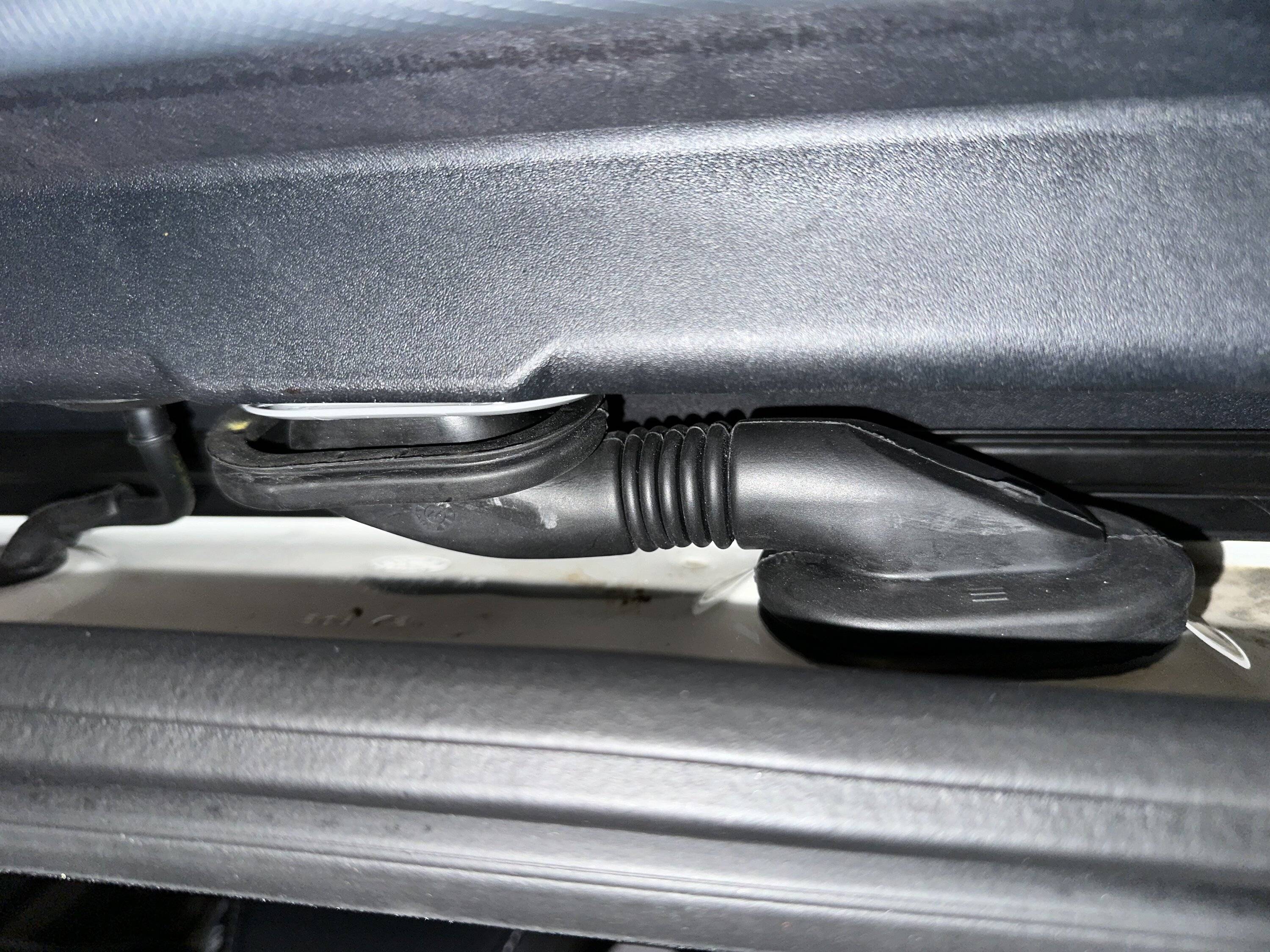 Ford Mustang Mach-E Weather seals after dash cam installation IMG_3052