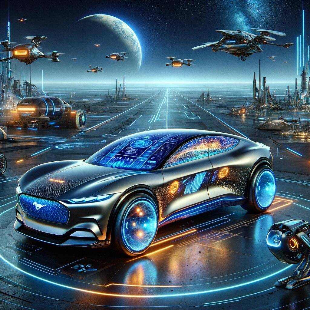 DALL·E 2023-12-13 09.35.44 - A 2023 Mustang Mach-E reimagined for futuristic exploration, feat...png