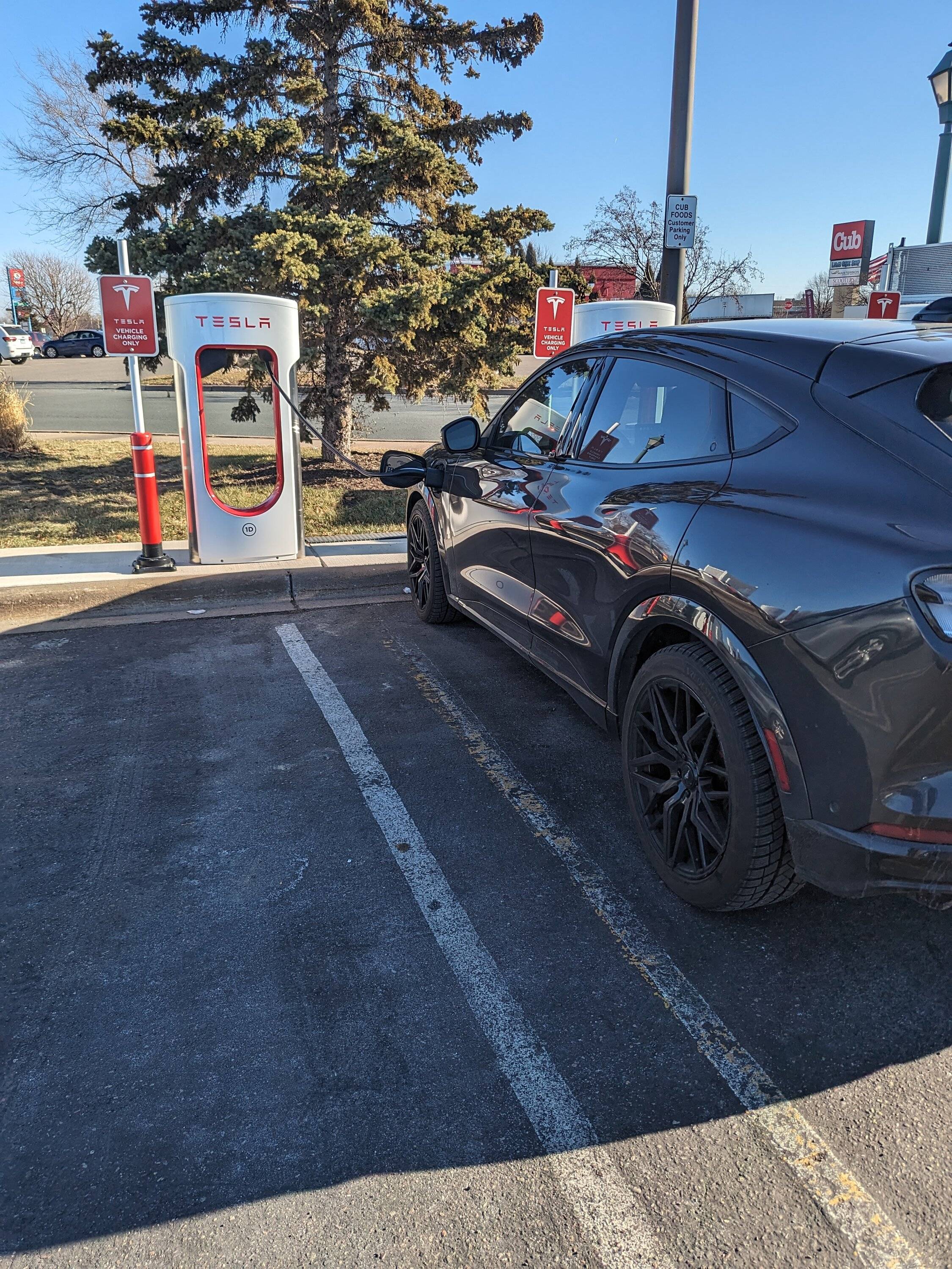 Ford Mustang Mach-E First Tesla Superchargers with "Magic Dock" CCS Adapter are online... and charged up a Rivian PXL_20231214_183536534.MP